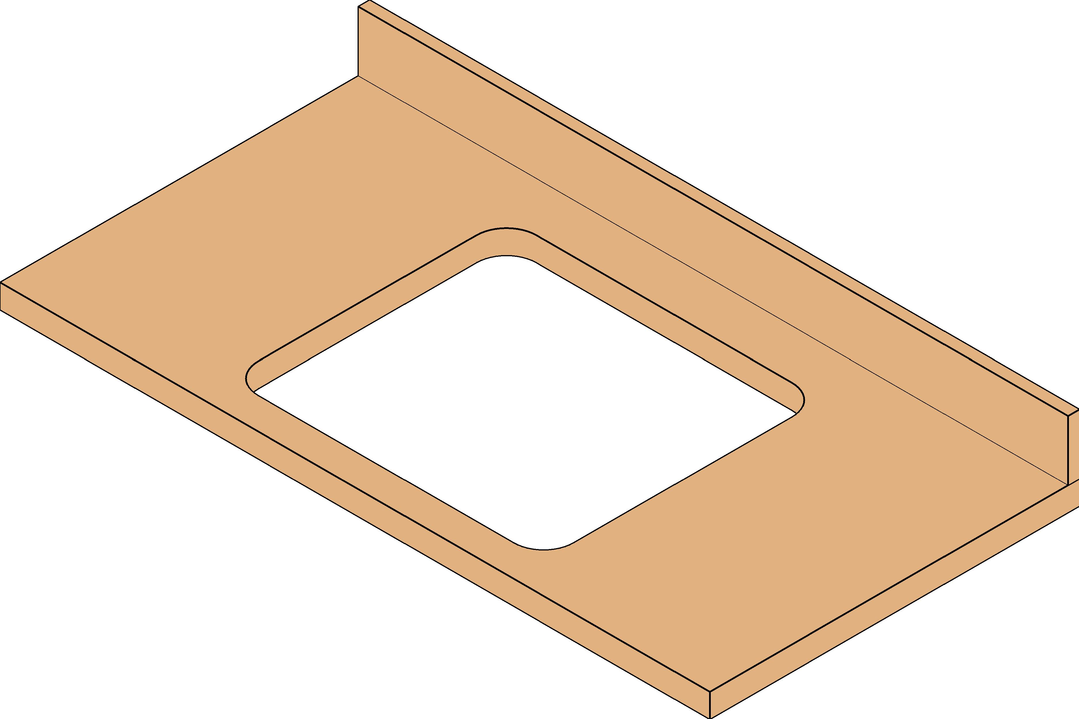 M Vanity Counter Top w Square Sink Hole revit family free download