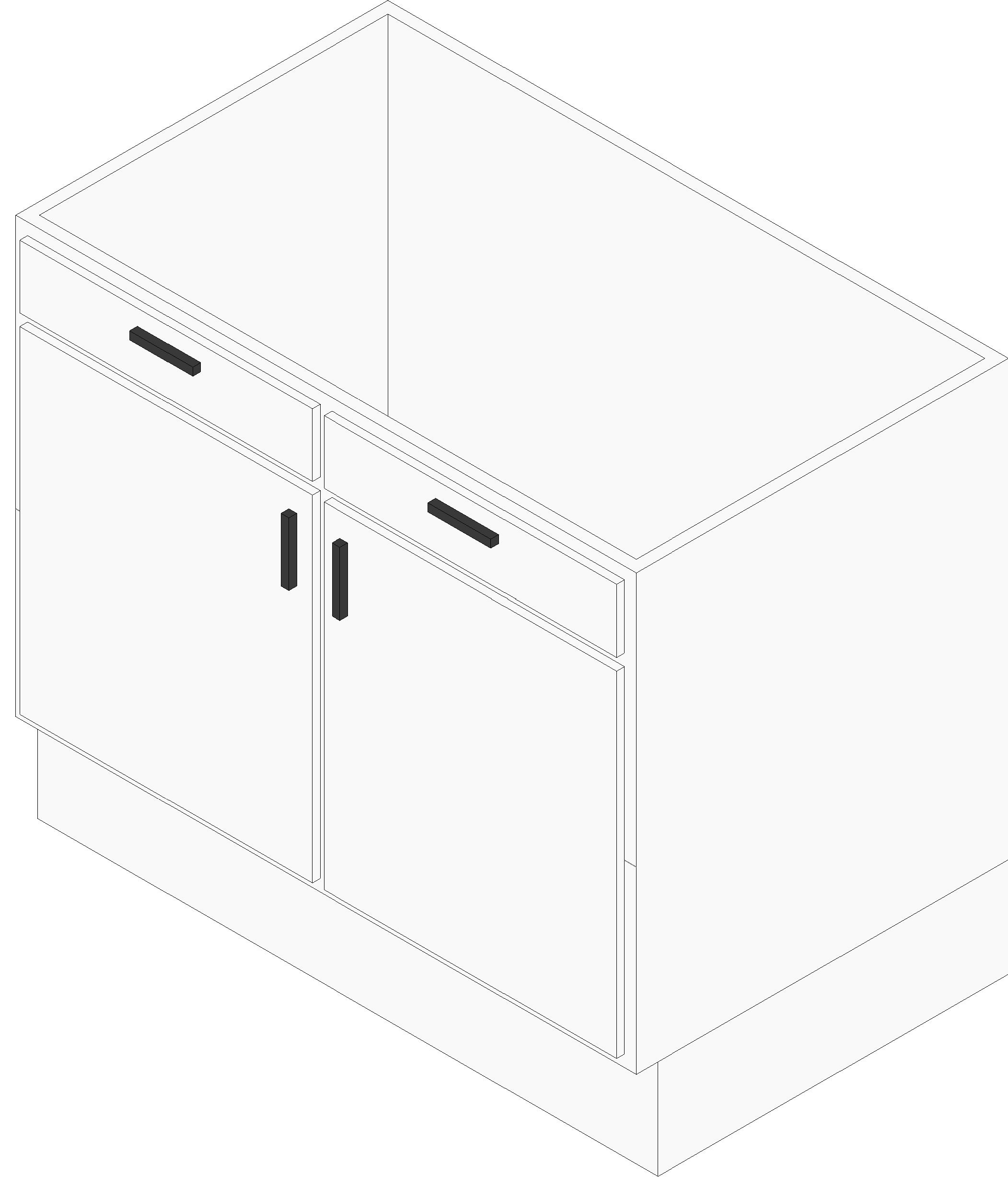 Vanity Cabinet Dbl Door and 2 Drawer revit family free download