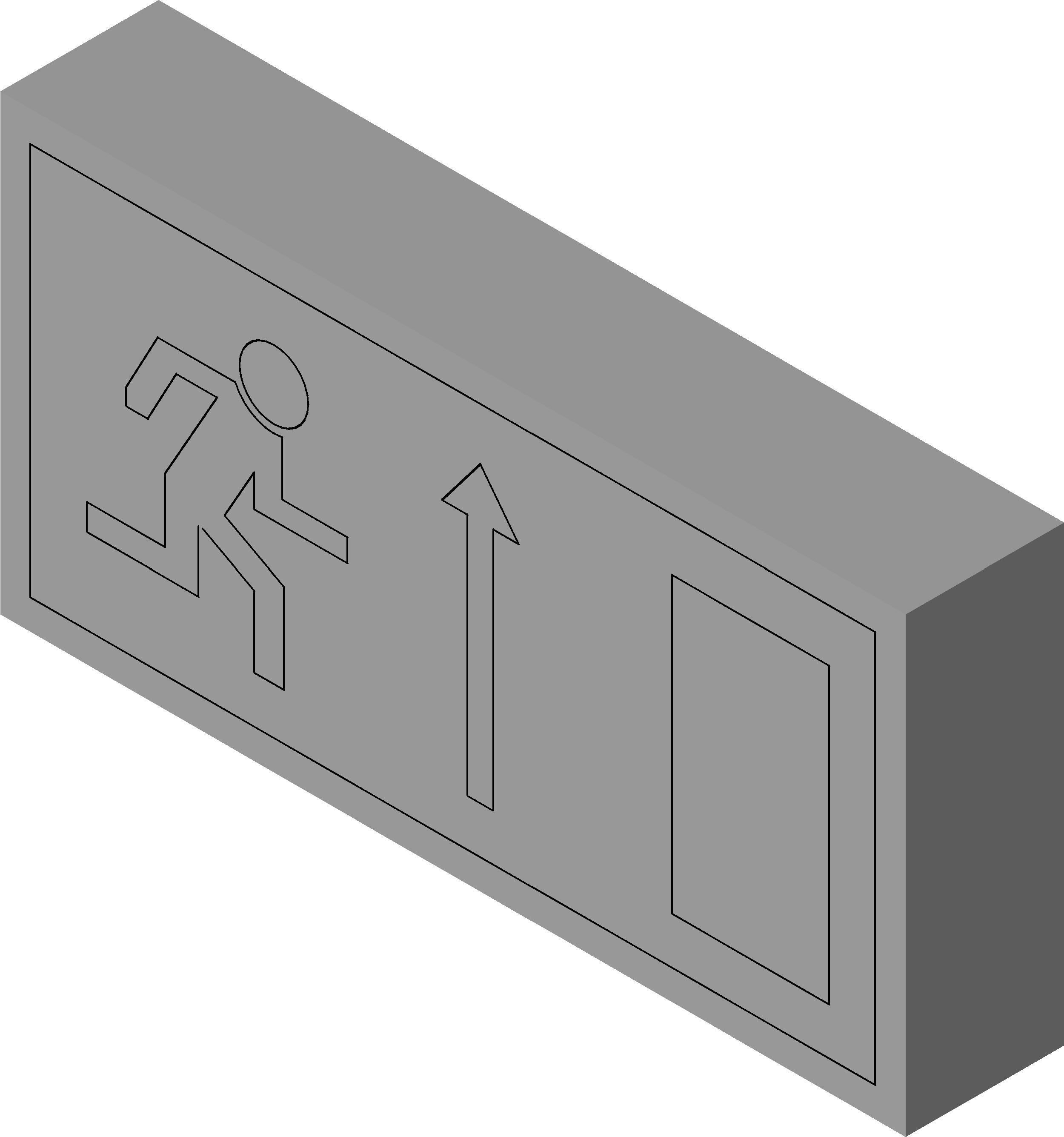 Signage Fire Door Ahead revit family free download