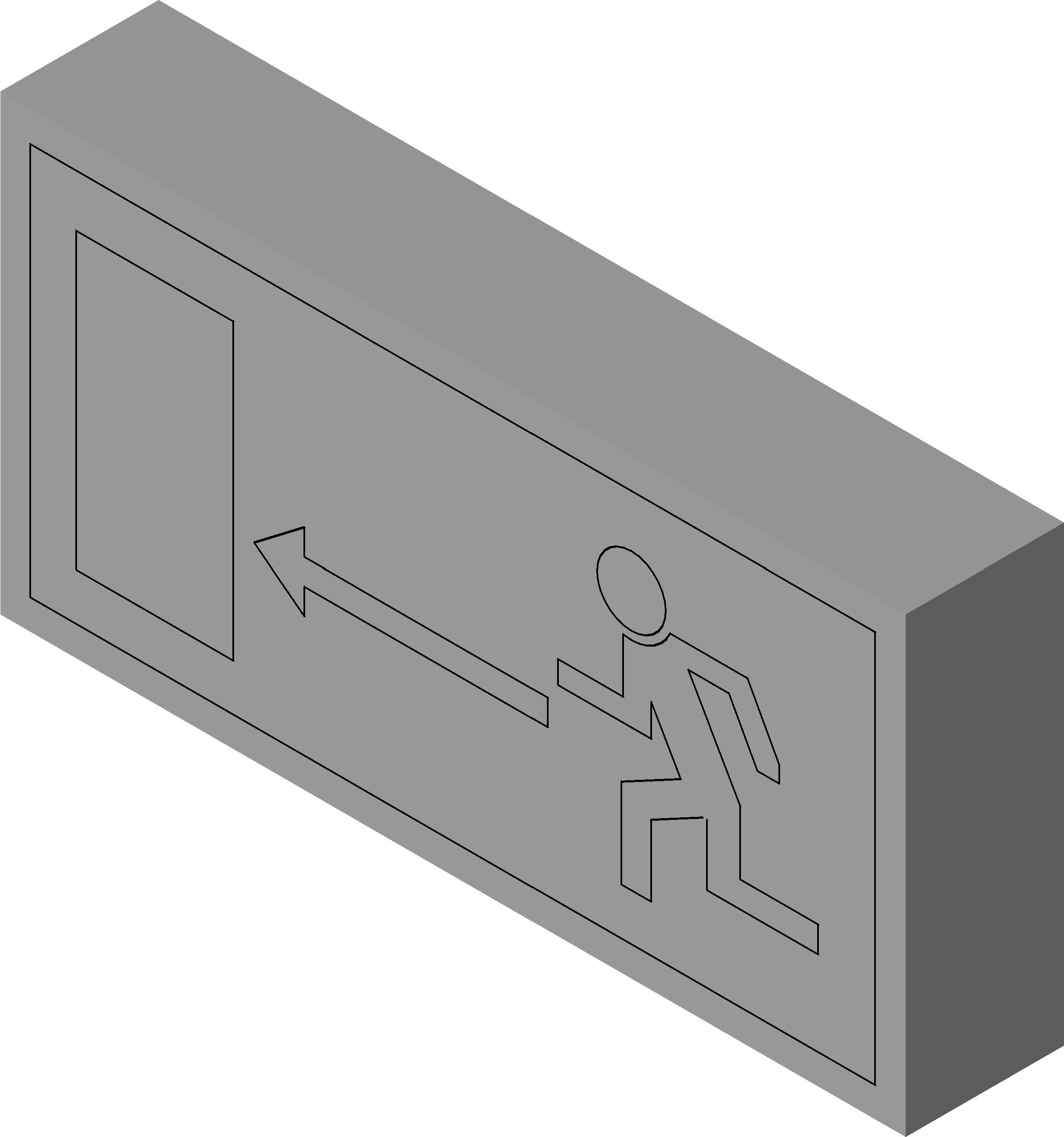 Signage Fire Door Left revit family free download
