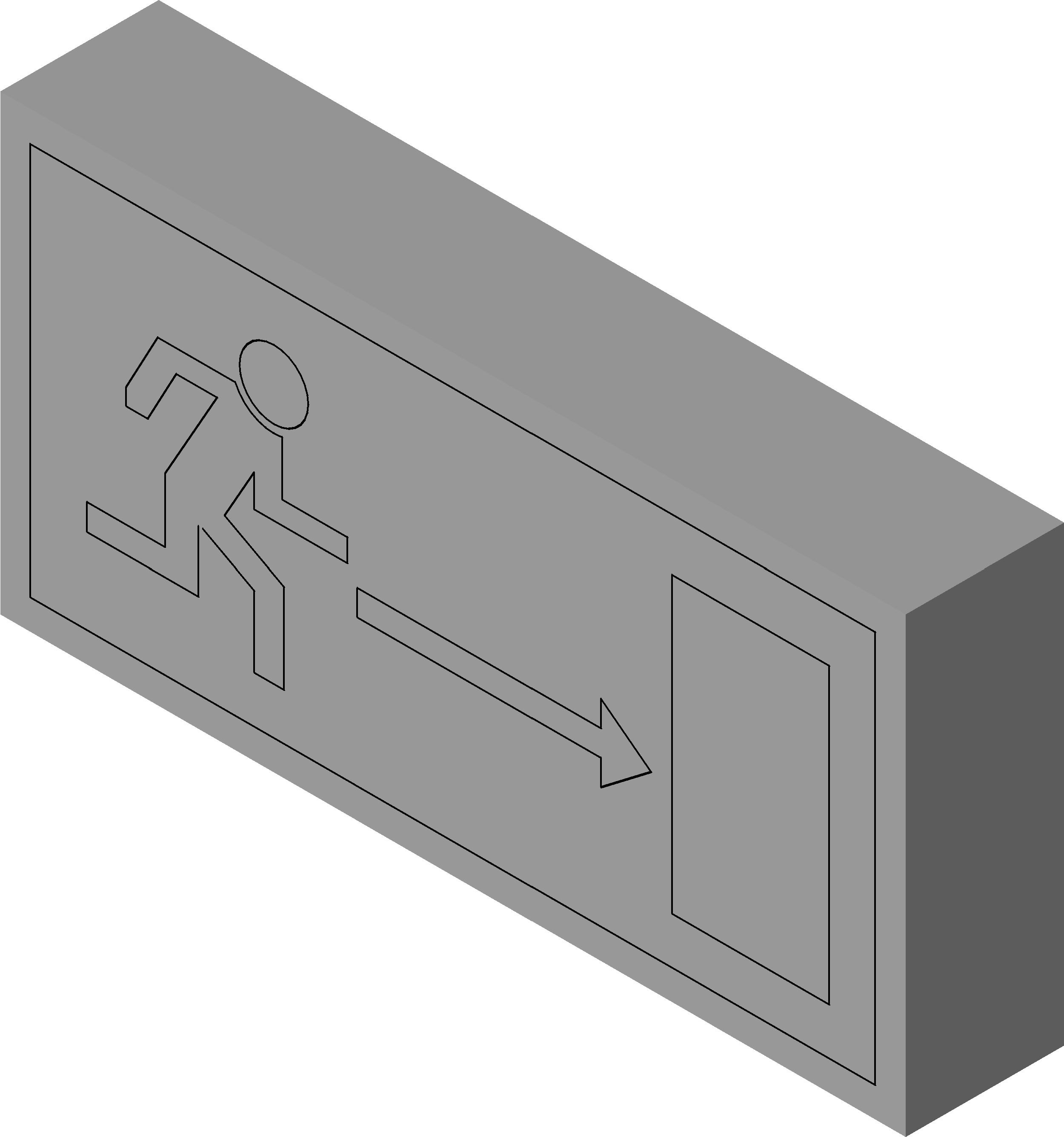Signage Fire Door Right revit family free download
