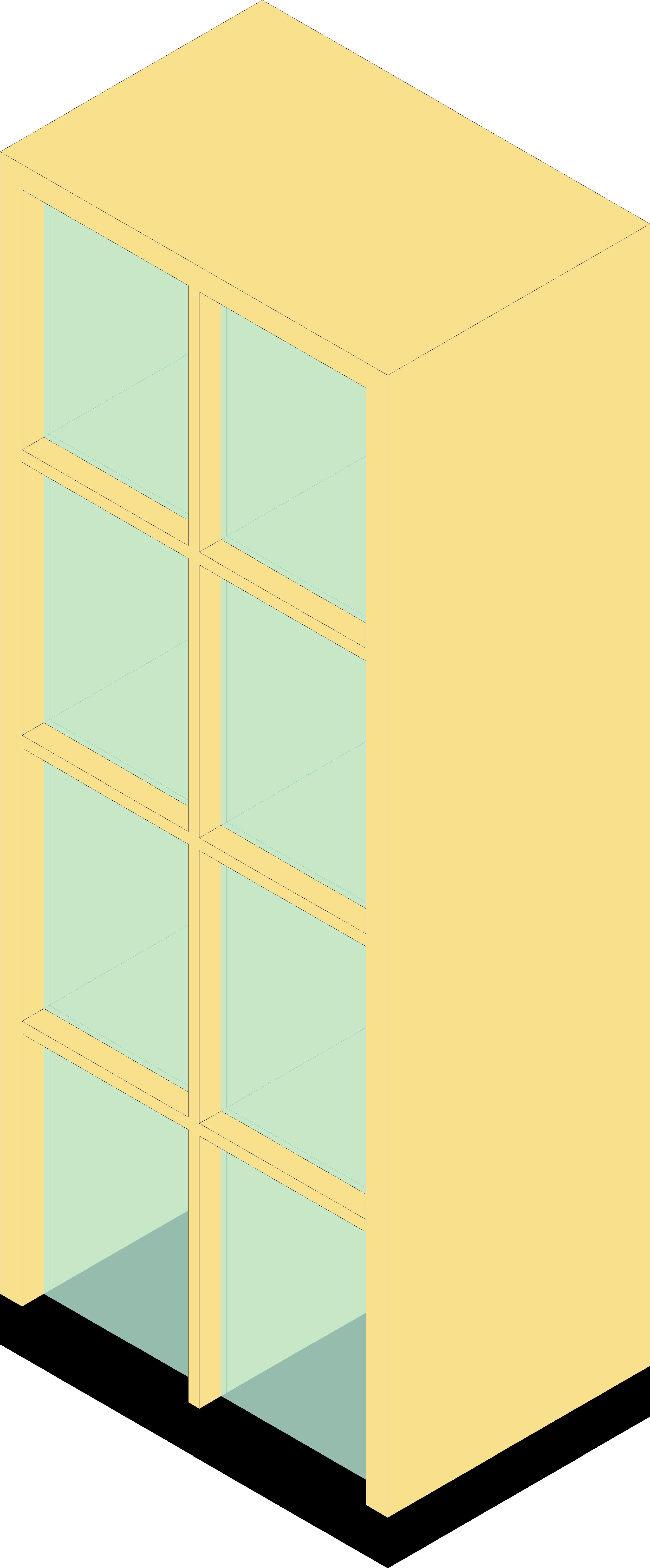 Display Case Wood Frosted Glass revit family free download