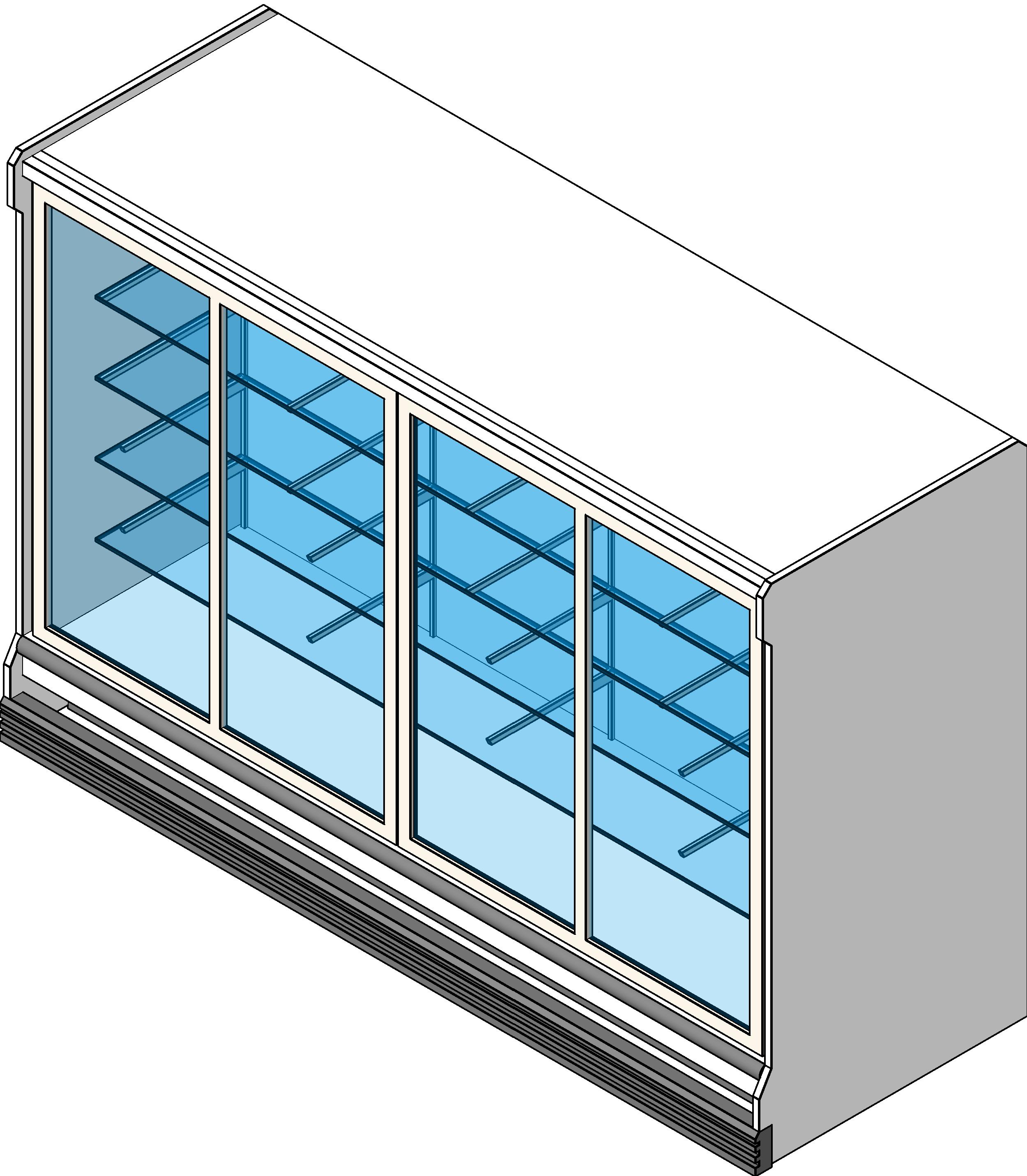 Freezer Upright Four Door revit family free download