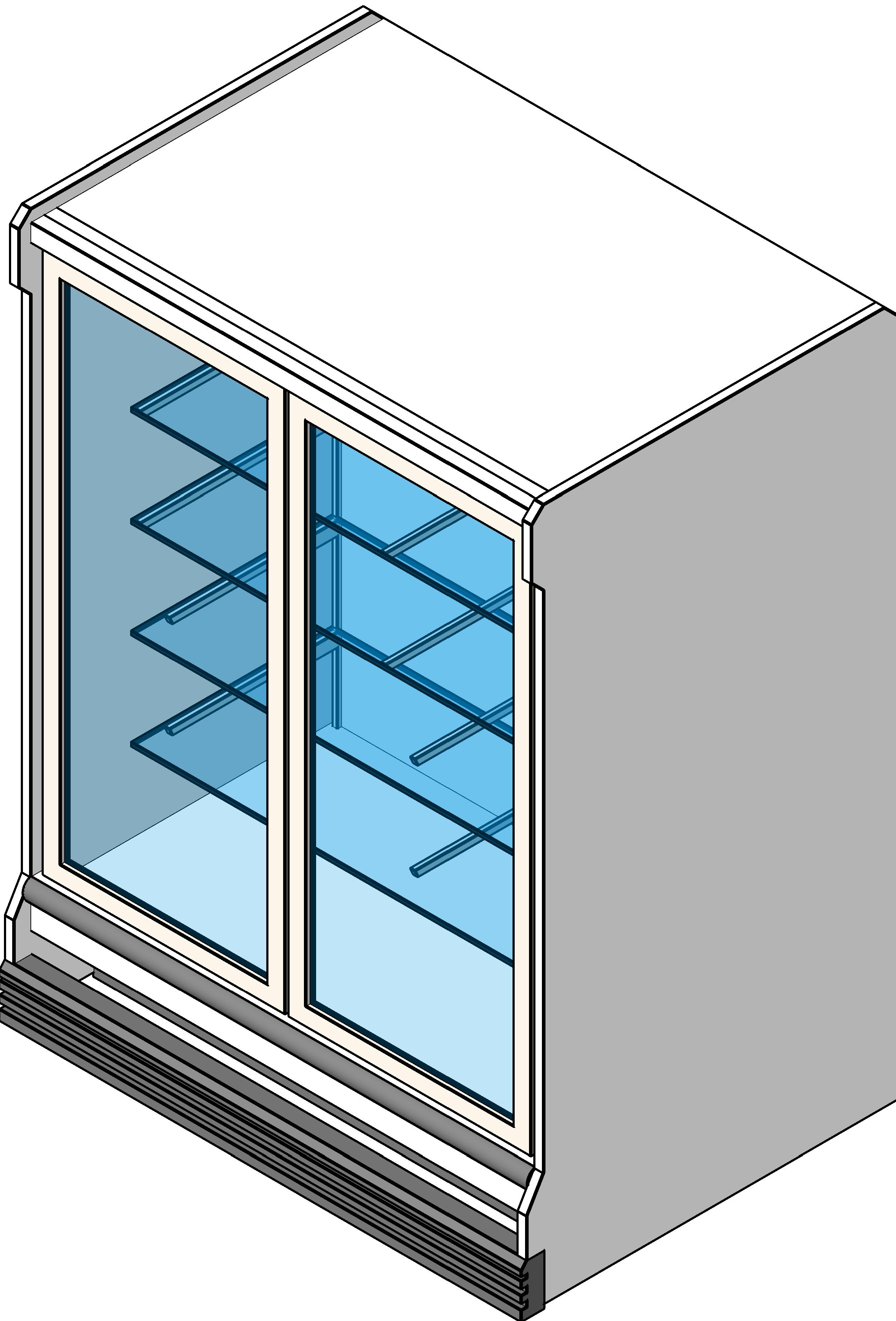 Freezer Upright Two Door revit family free download