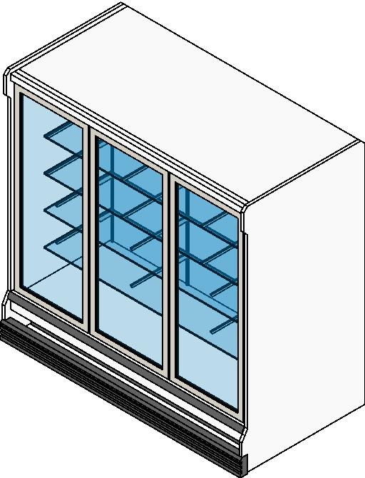 Refrigerator Upright Three Door revit family free download