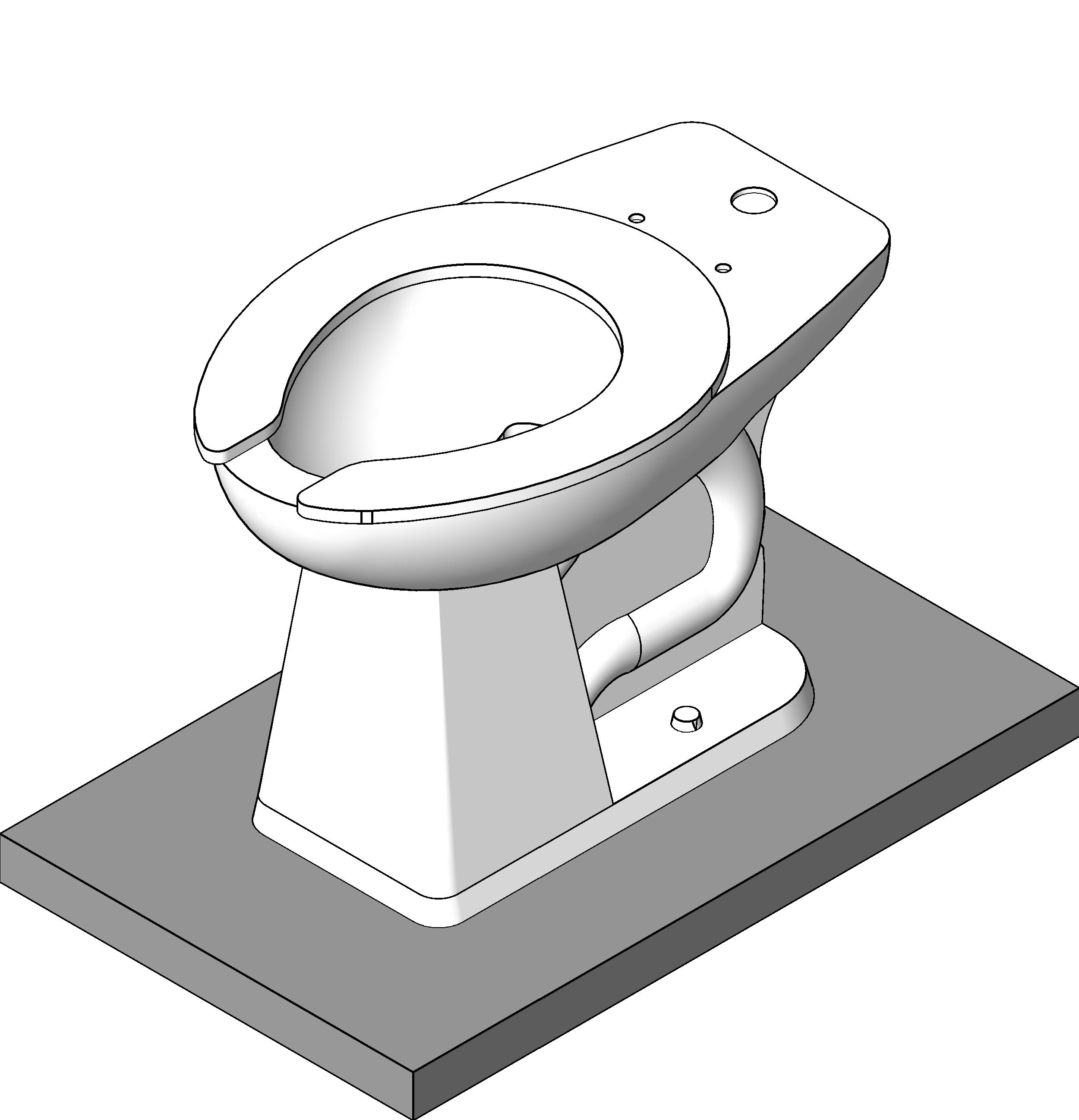 Toilet Elongated Commercial revit family free download