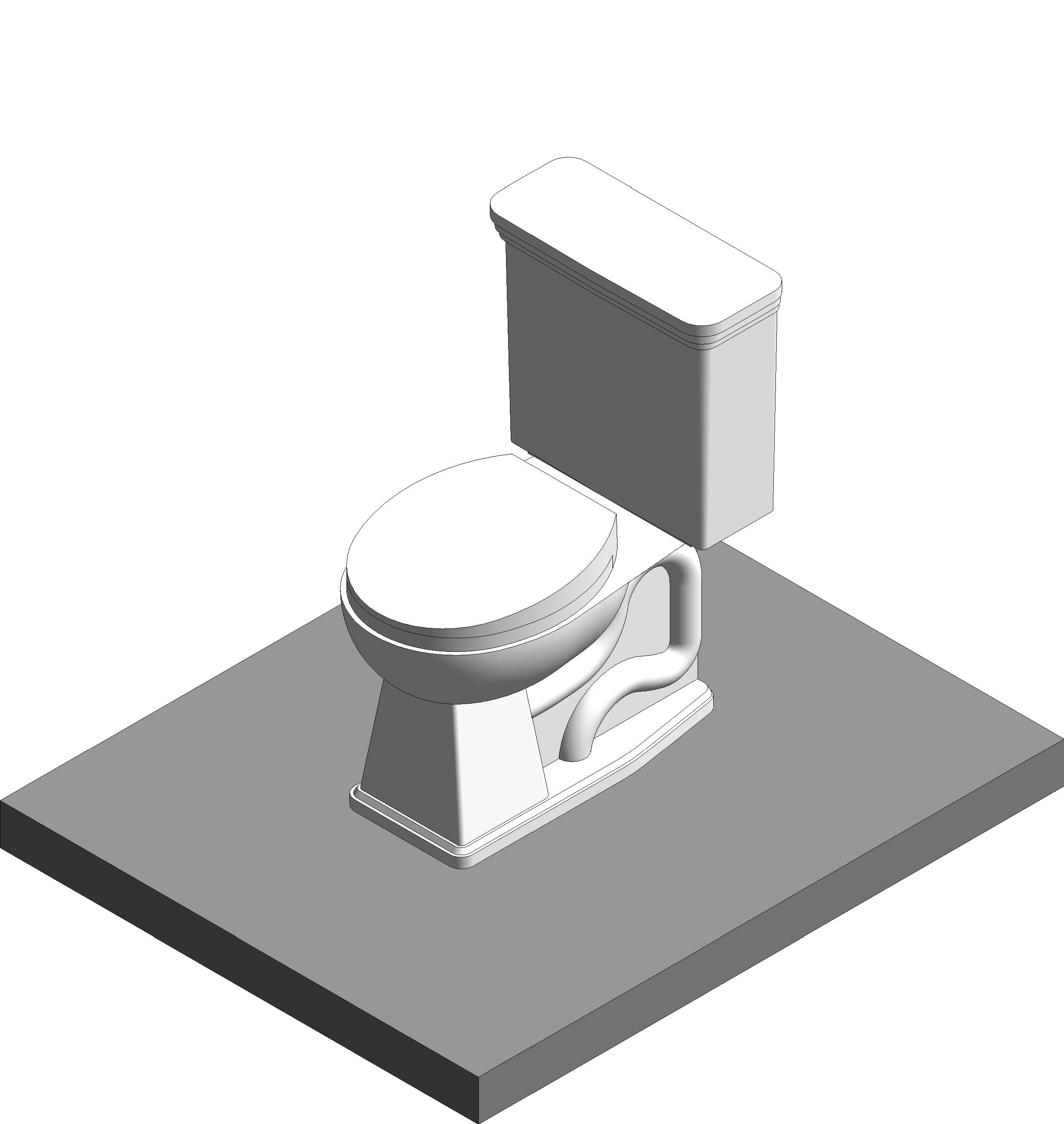Toilet Round Traditional revit family free download