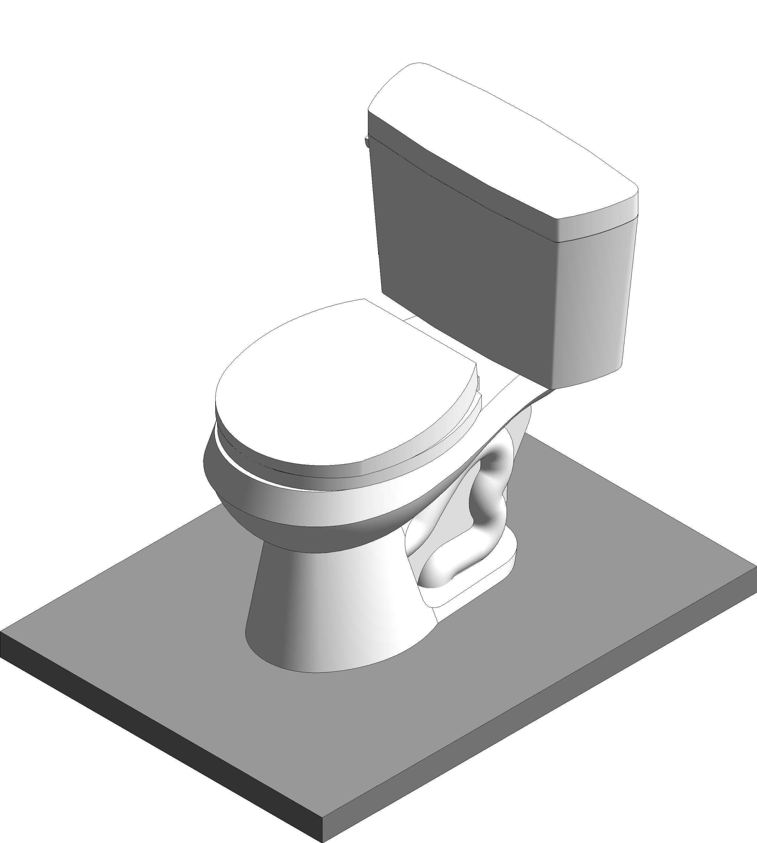 Toilet Round Transitional revit family free download