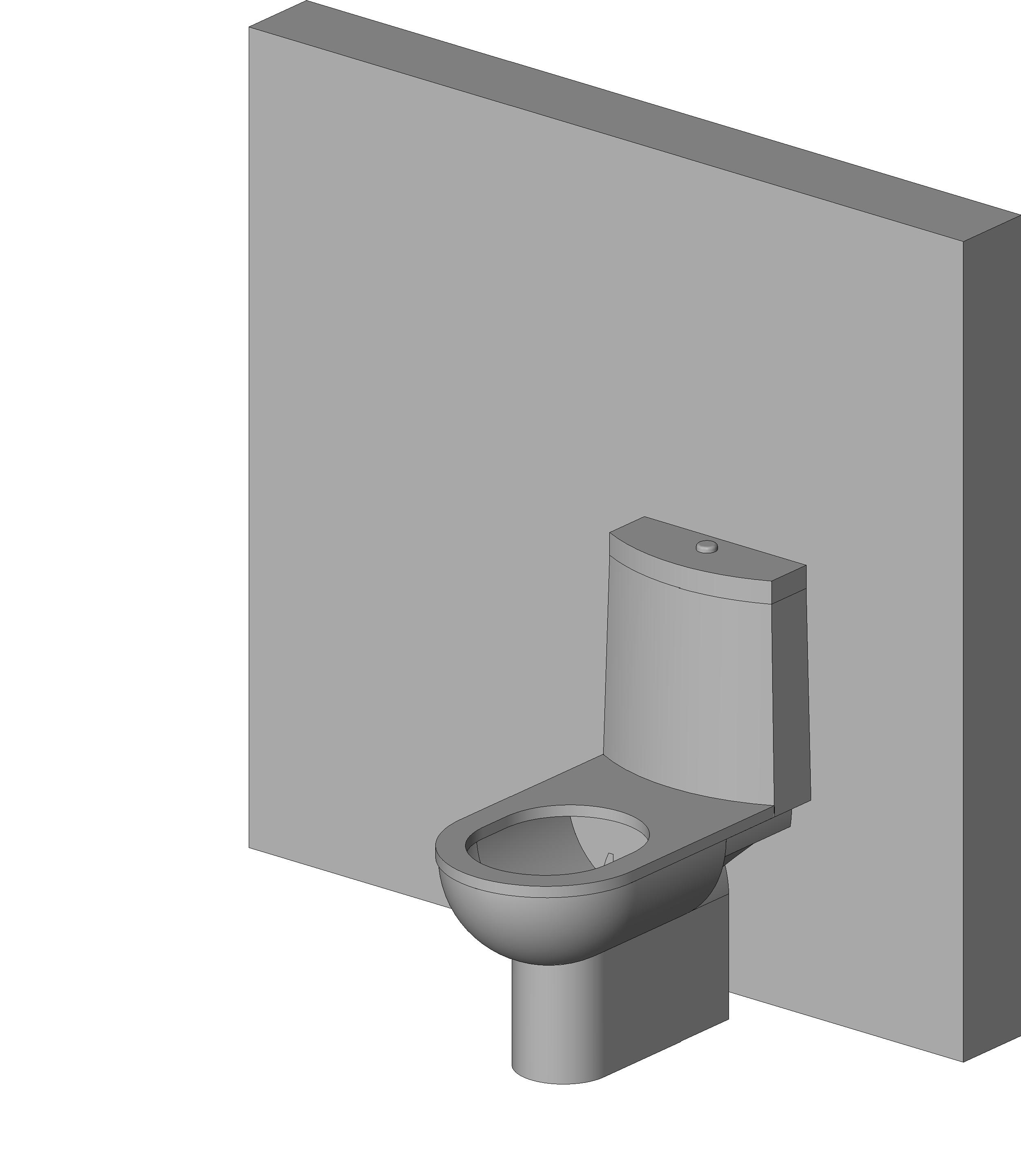 WC Seat 2 with Cistern-Wall Based revit family free download