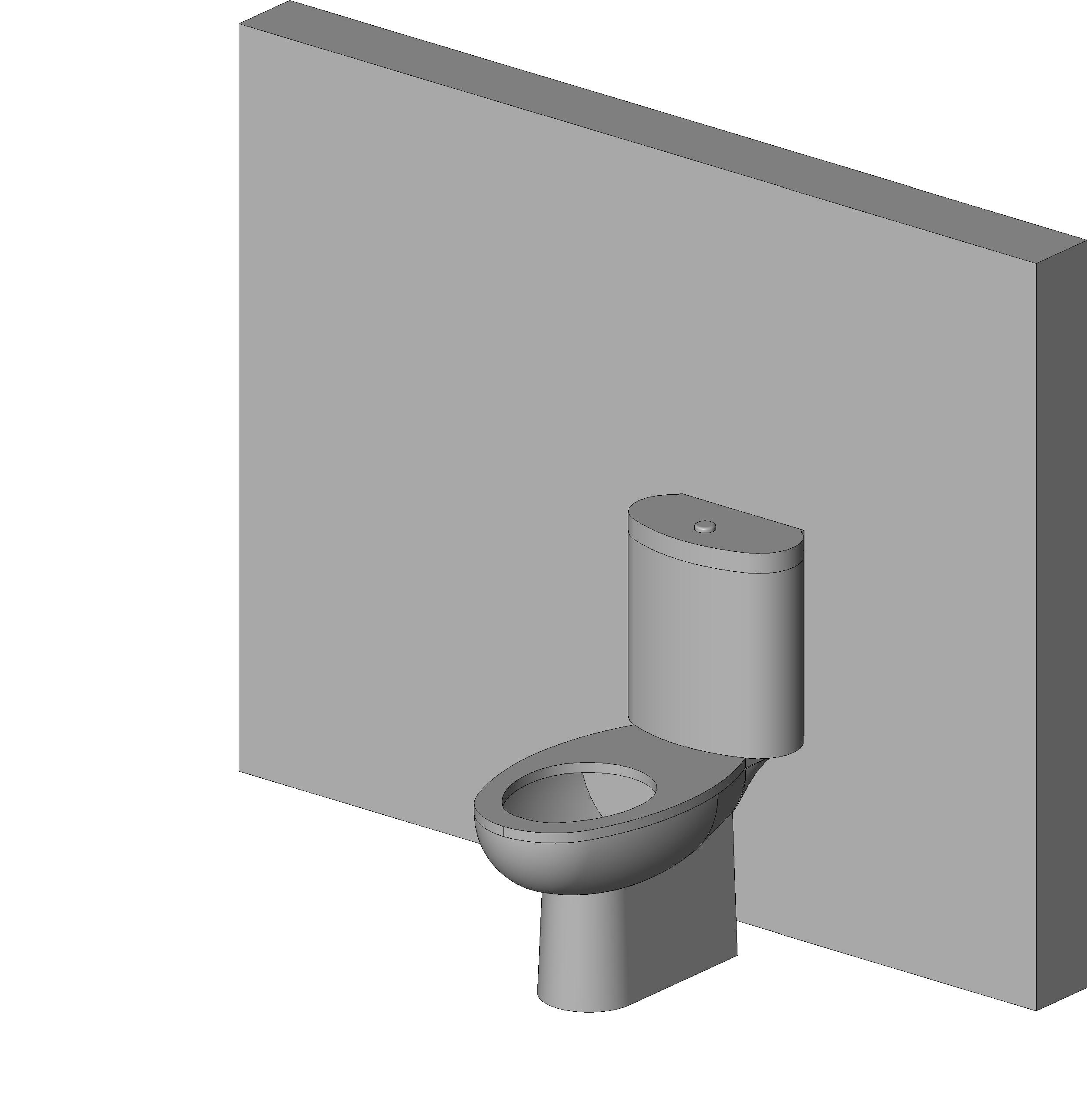 WC Seat with Cistern - Wall Based revit family free download