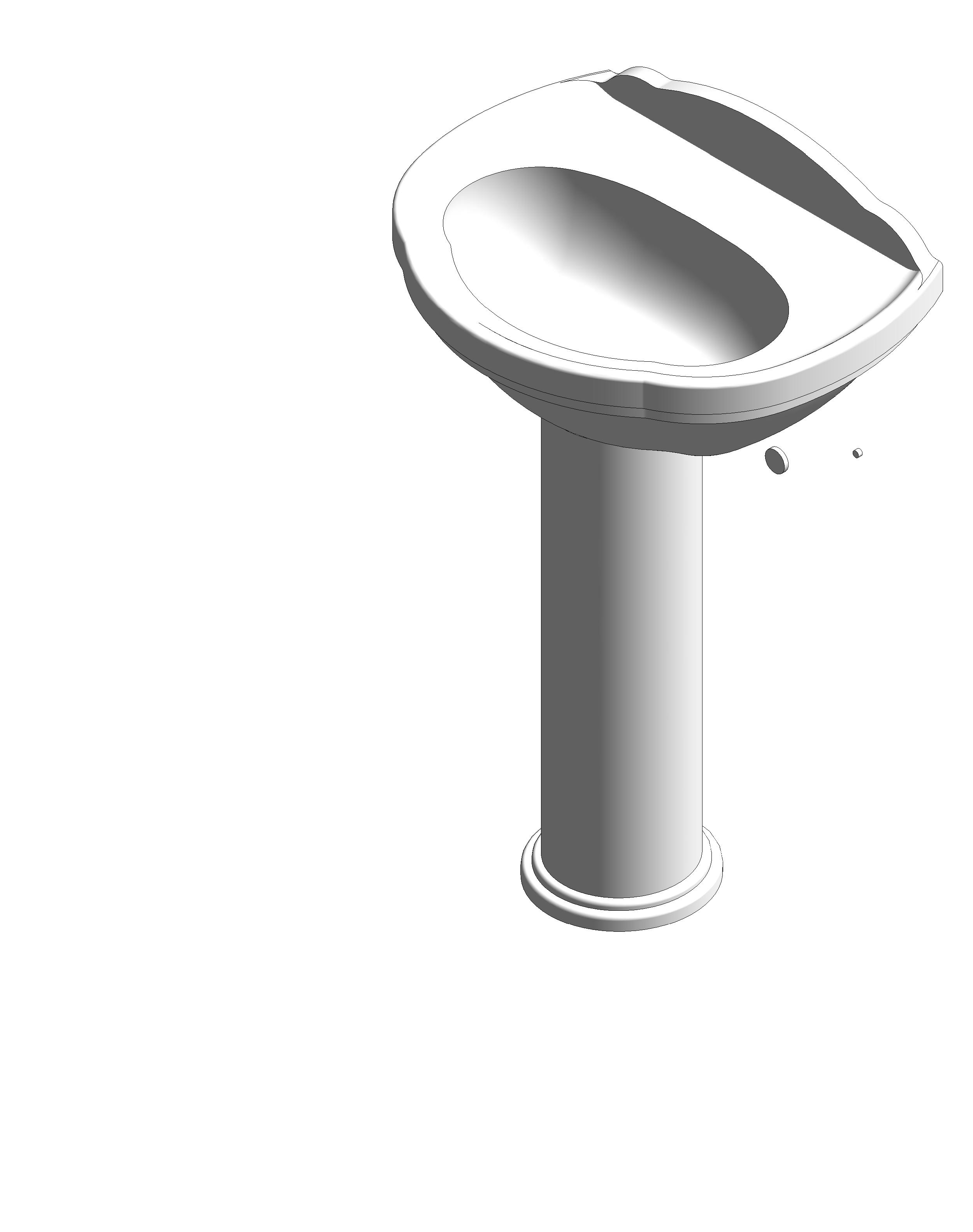 Lavatory Pedestal Traditional 3 revit family free download