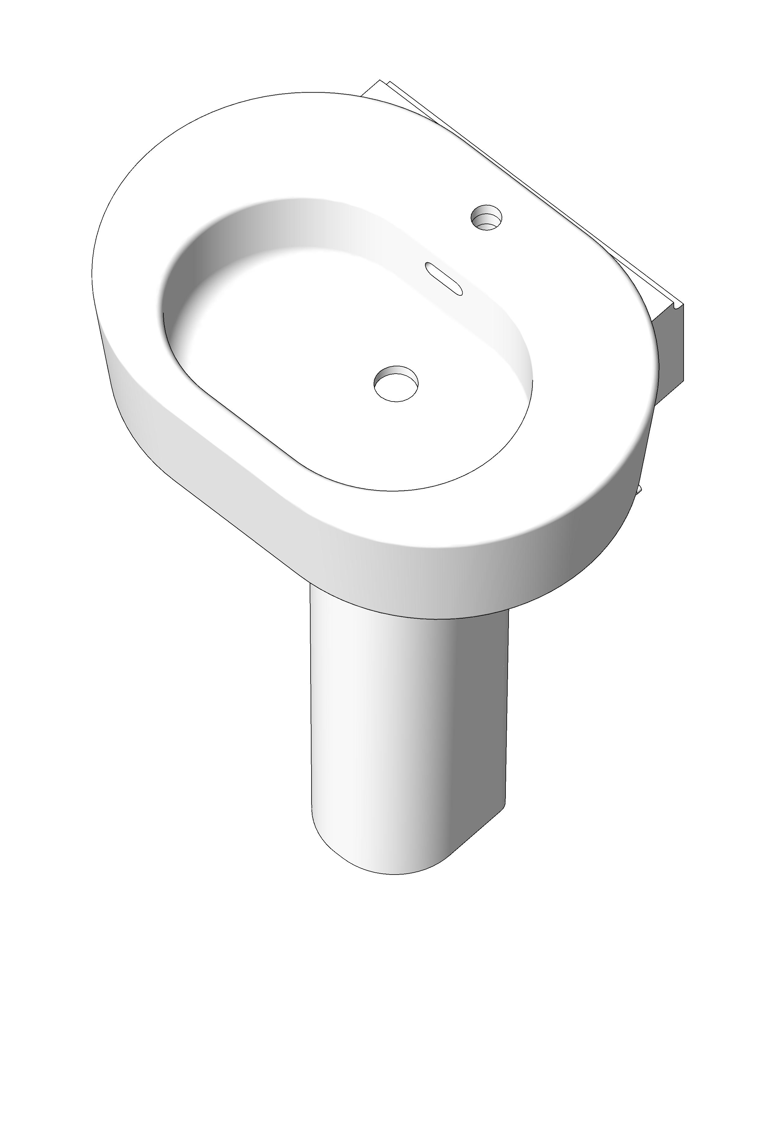 Lavatory Pedestal Traditional 5 revit family free download