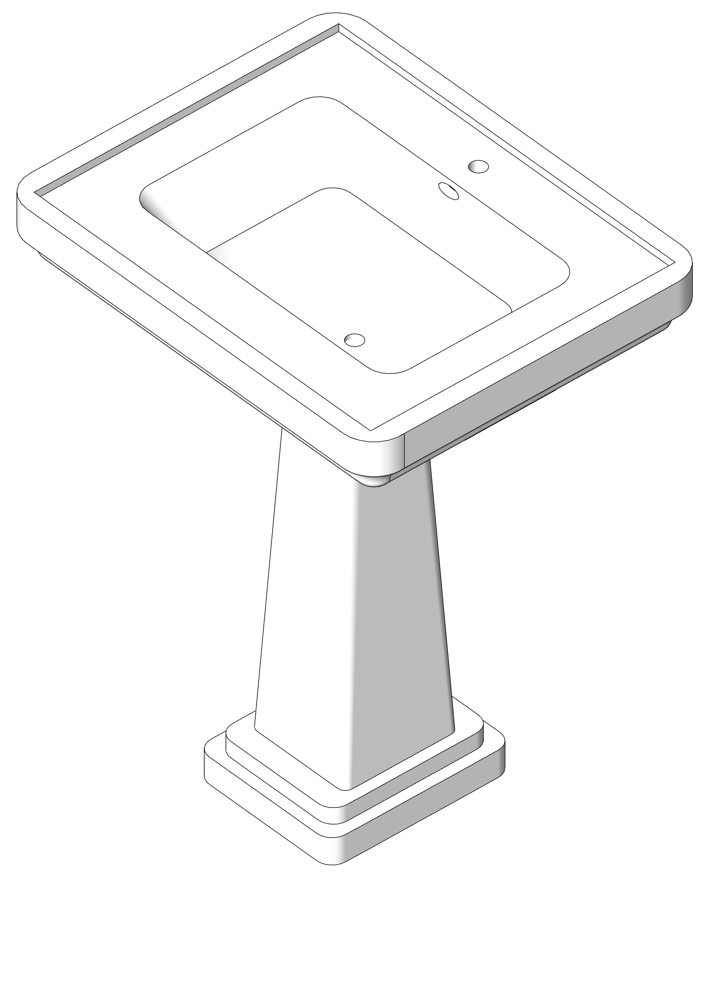 Lavatory Pedestal Traditional 6 revit family free download