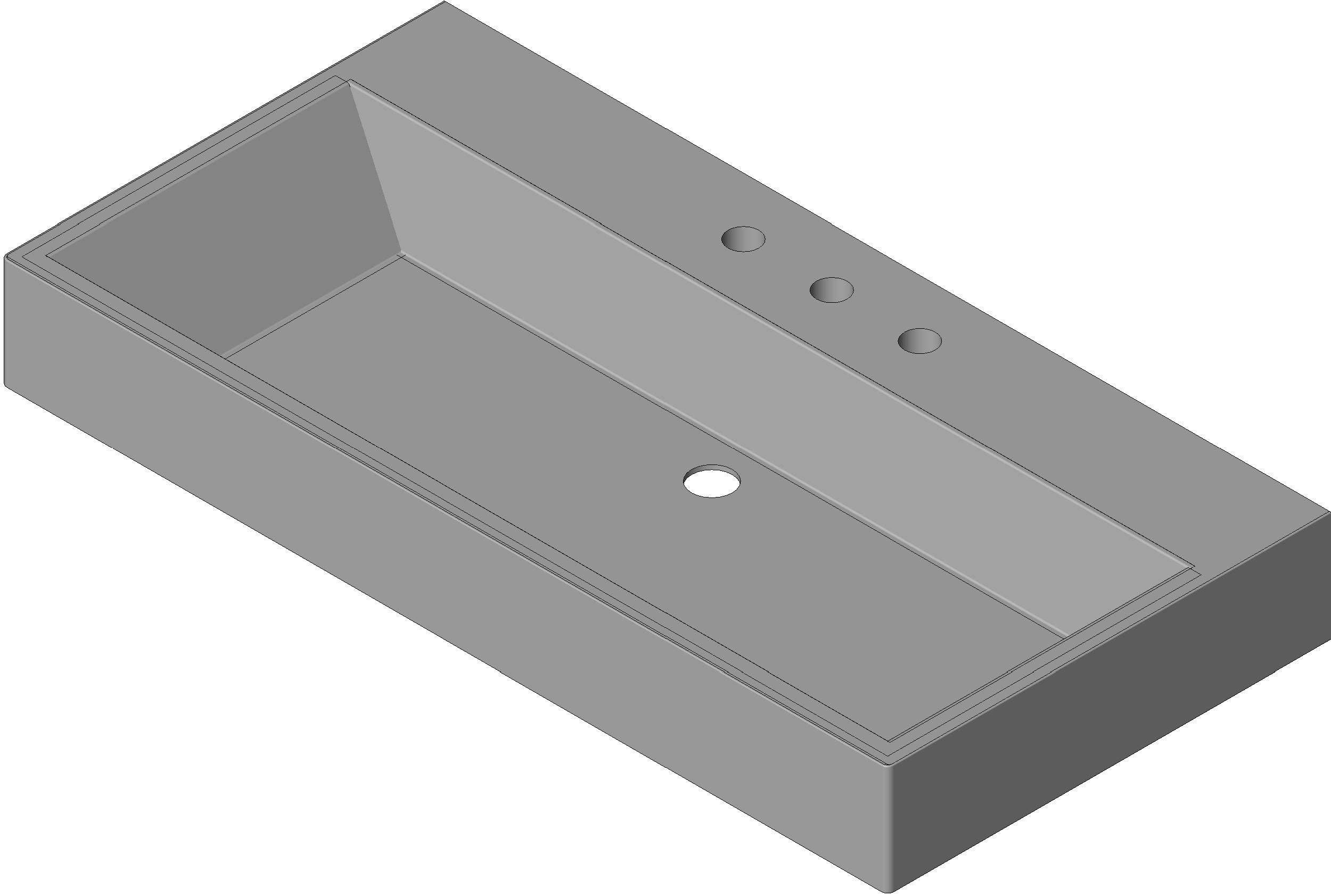 Sink Bathroom - Wall Hung 5 revit family free download