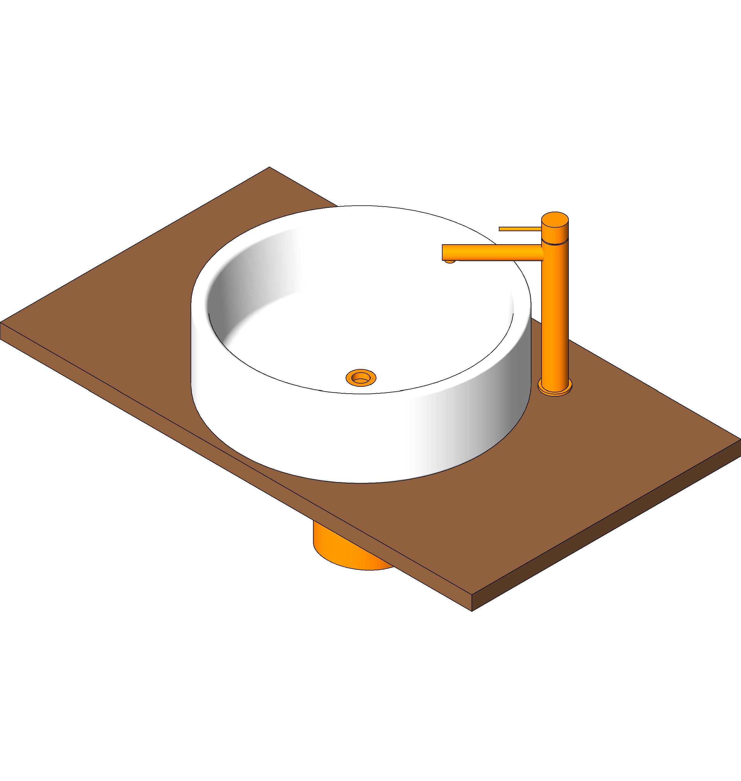 Sink Bathroom Modern - Shelf revit family free download