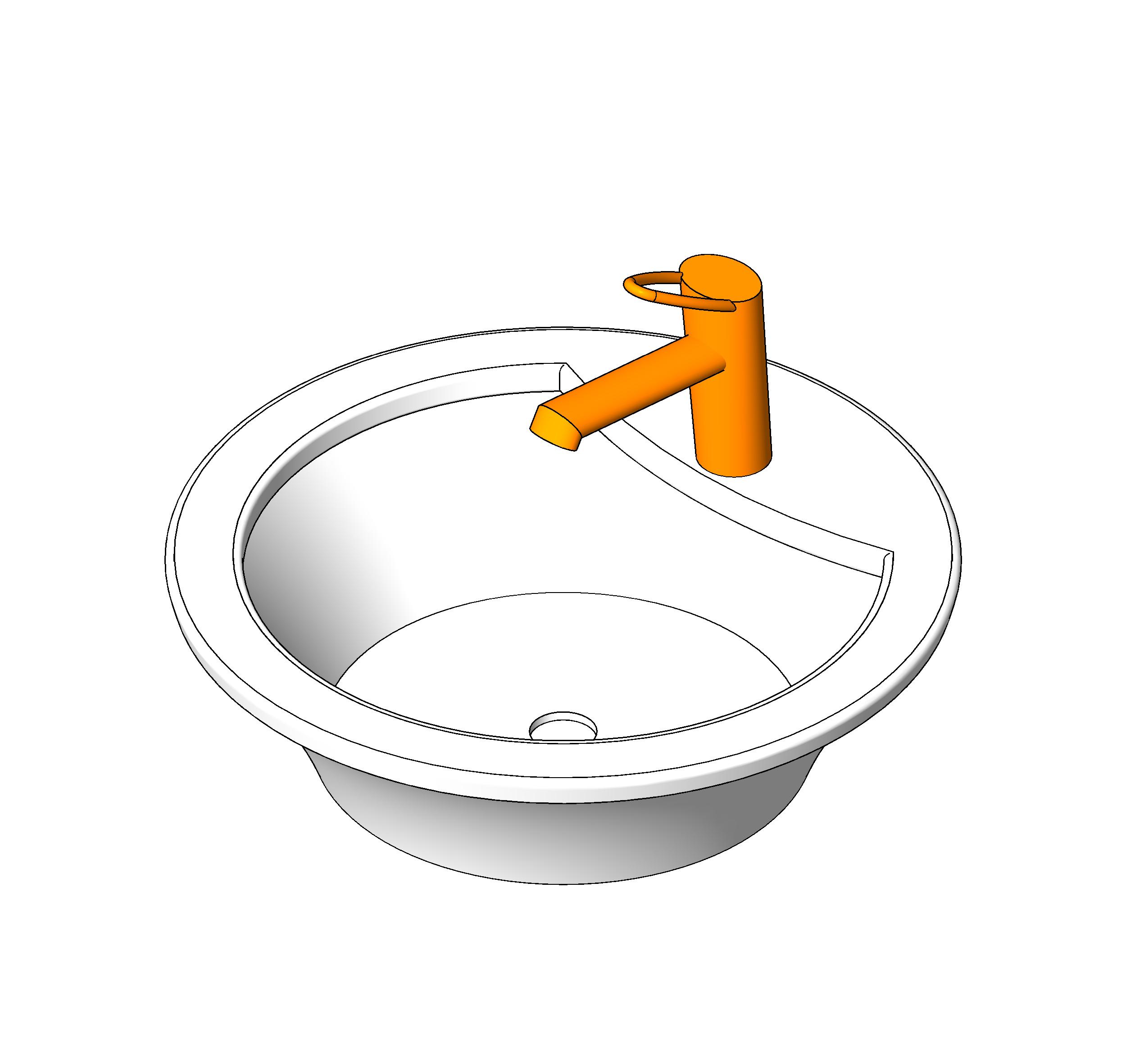 Sink Bathroom Modern - Shelf 3 revit family free download