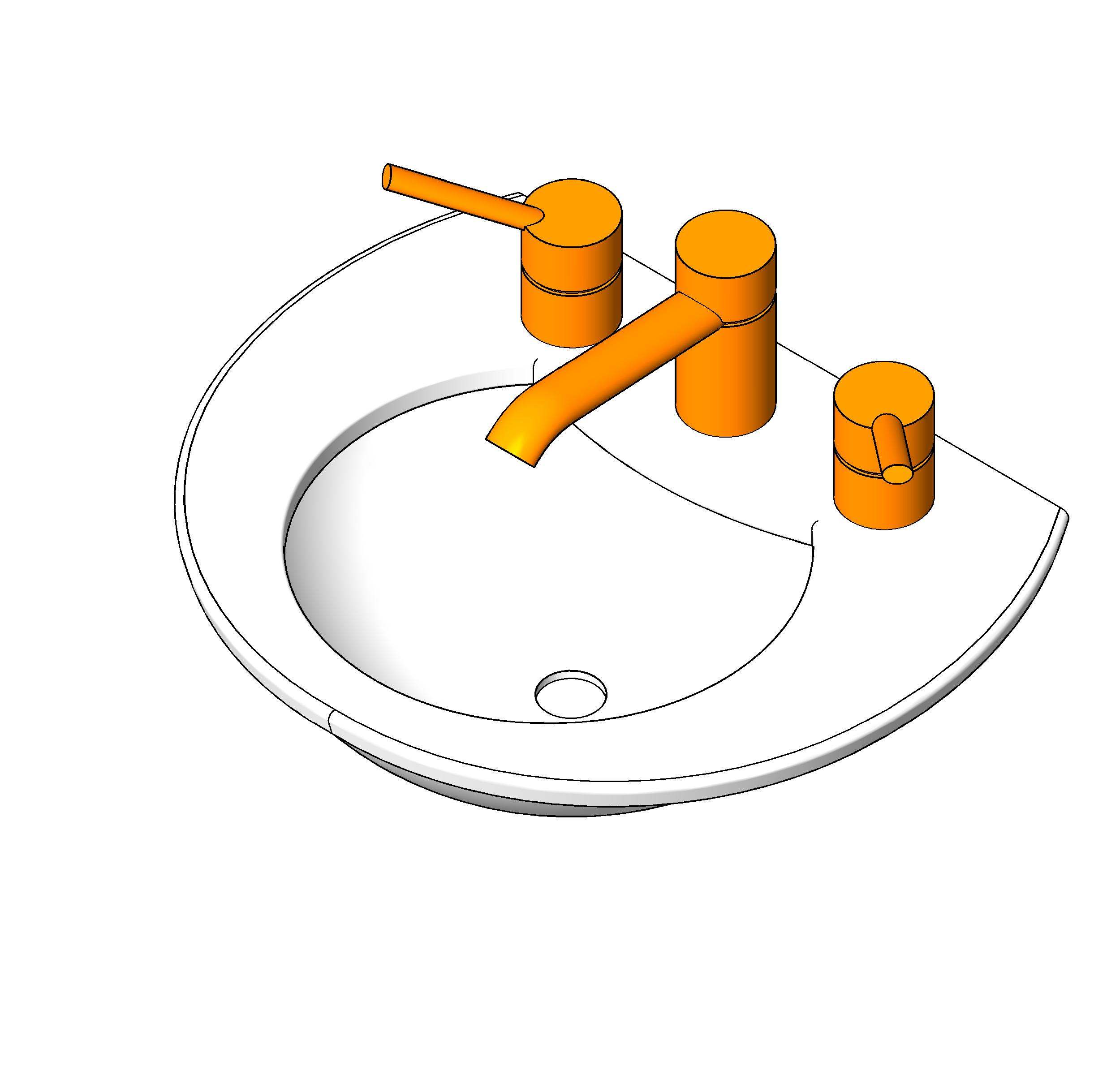Sink Cloakroom - Modern revit family free download