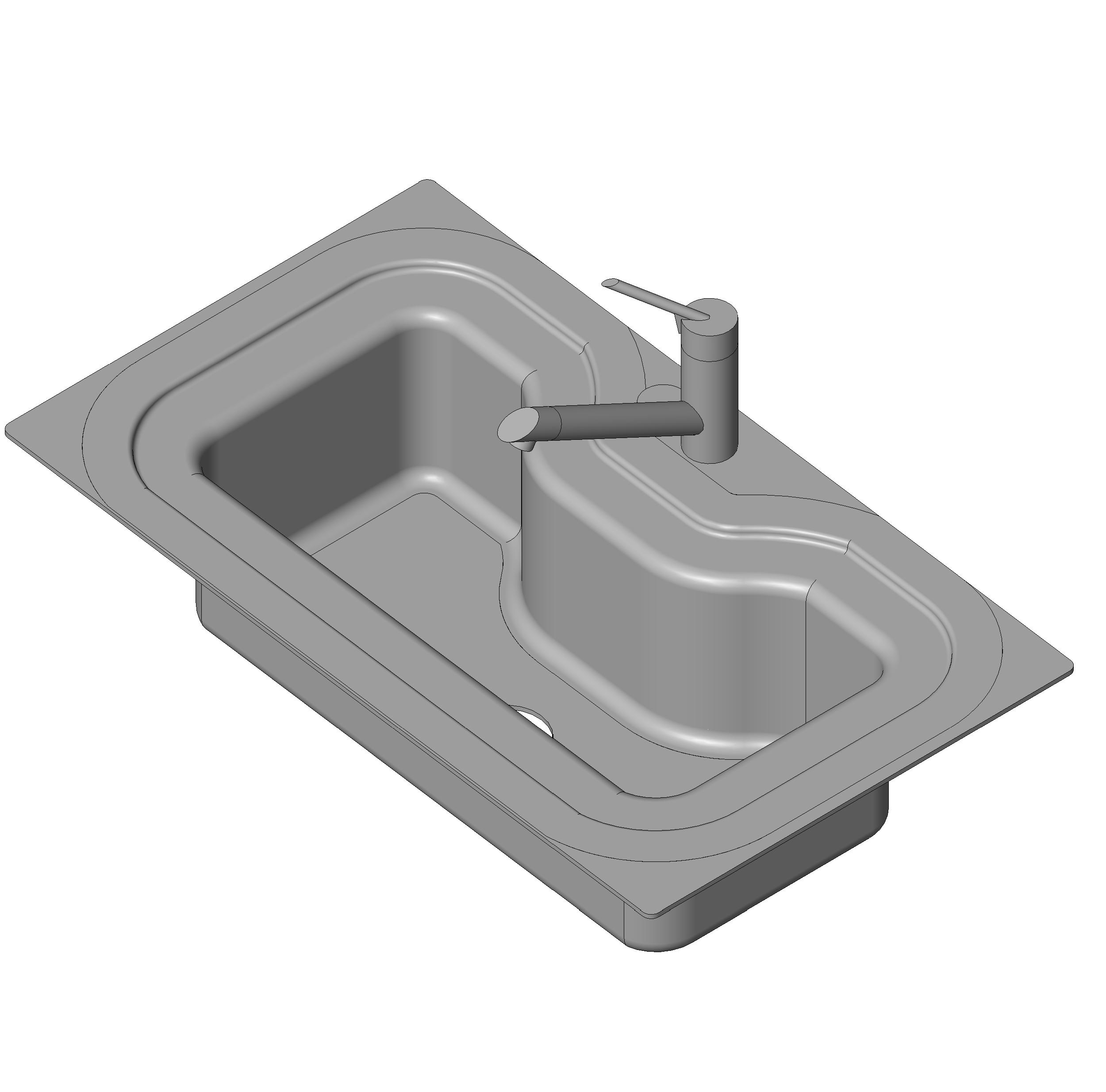 Sink Kitchen - Large Basin revit family free download