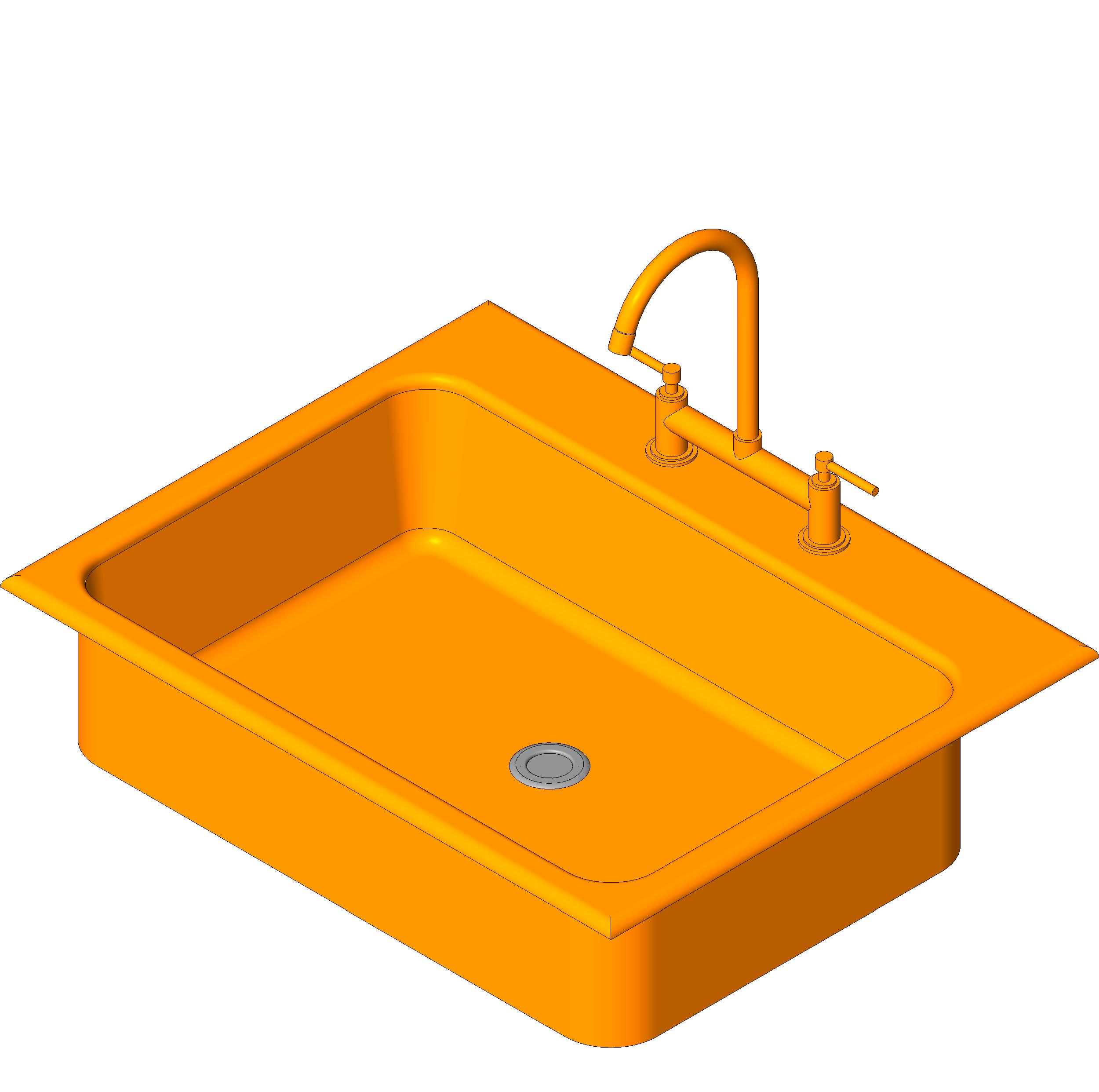 Sink Single revit family free download