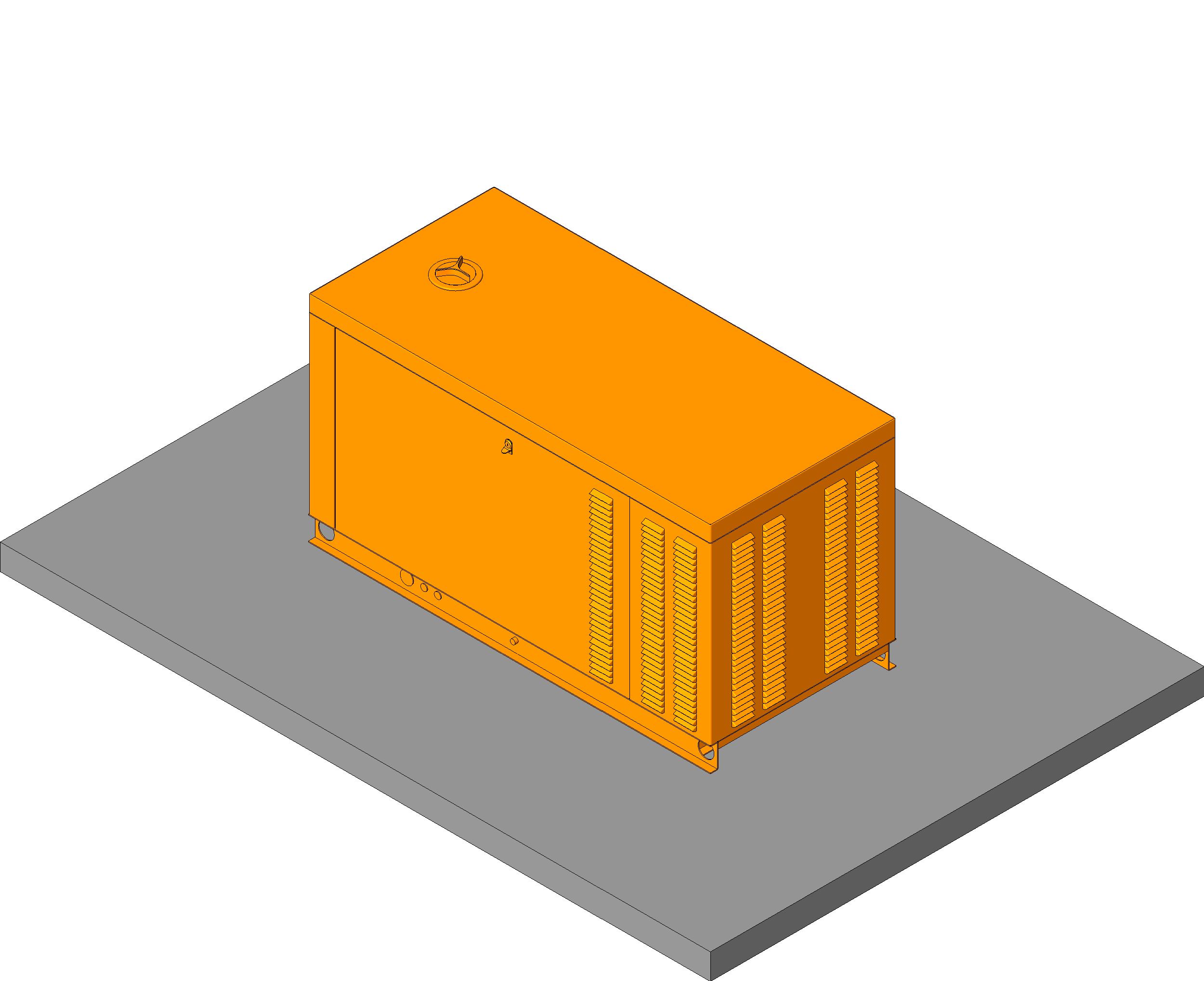 Generator 30k Watts Three Phase Commercial revit family free download