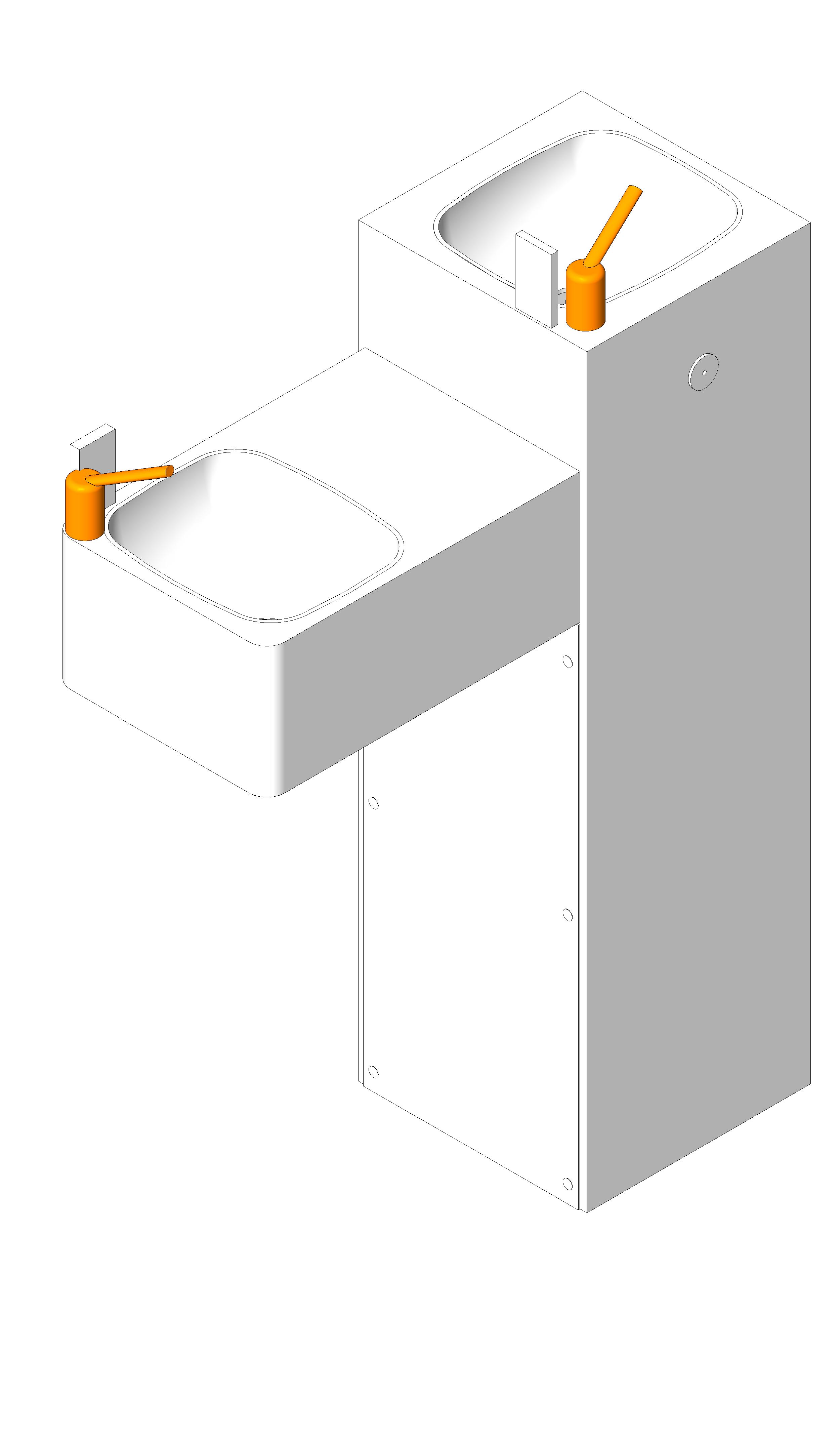 Drinking Fountain Pedestal Double revit family free download