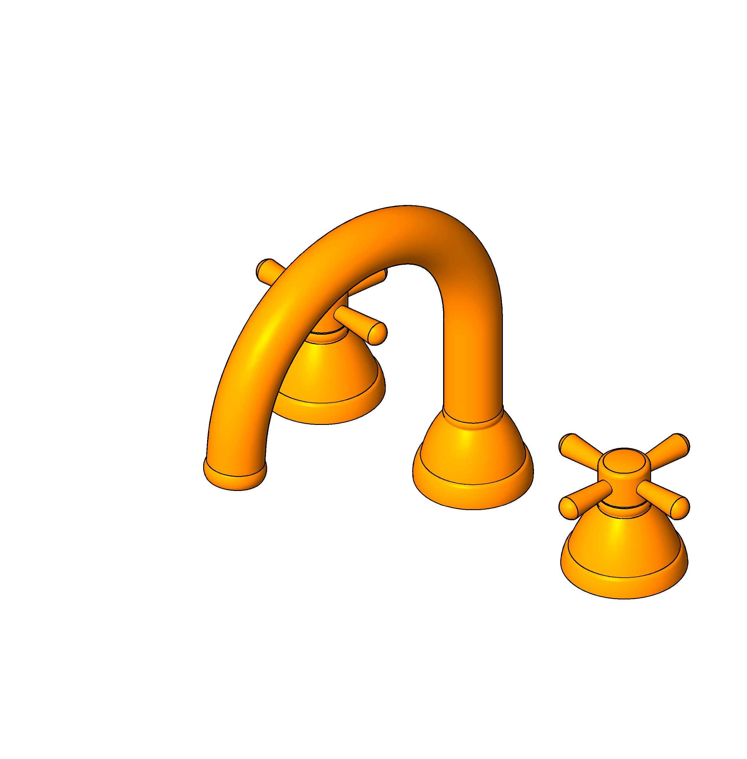 Faucet Bath Deck Mount Traditional 3 revit family free download