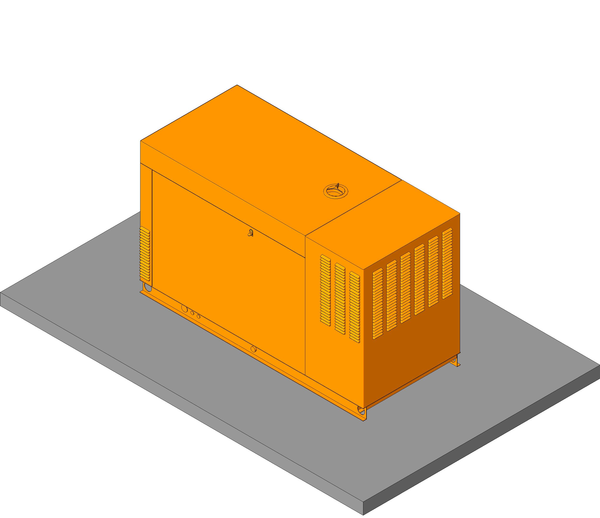 generator 45k watts three phase commercial revit family free download image