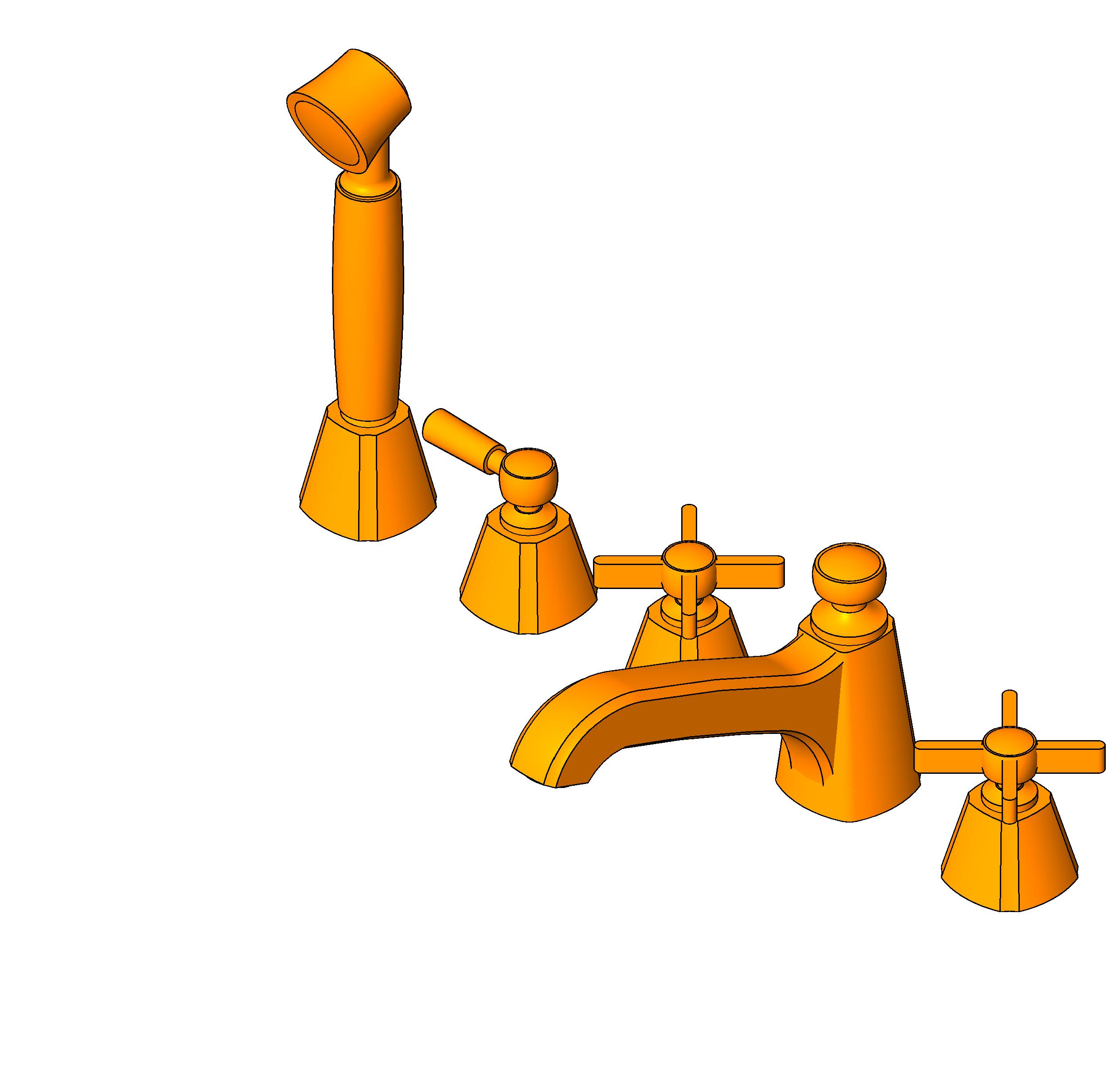 faucet bath deck mount traditional 2 revit family free download image