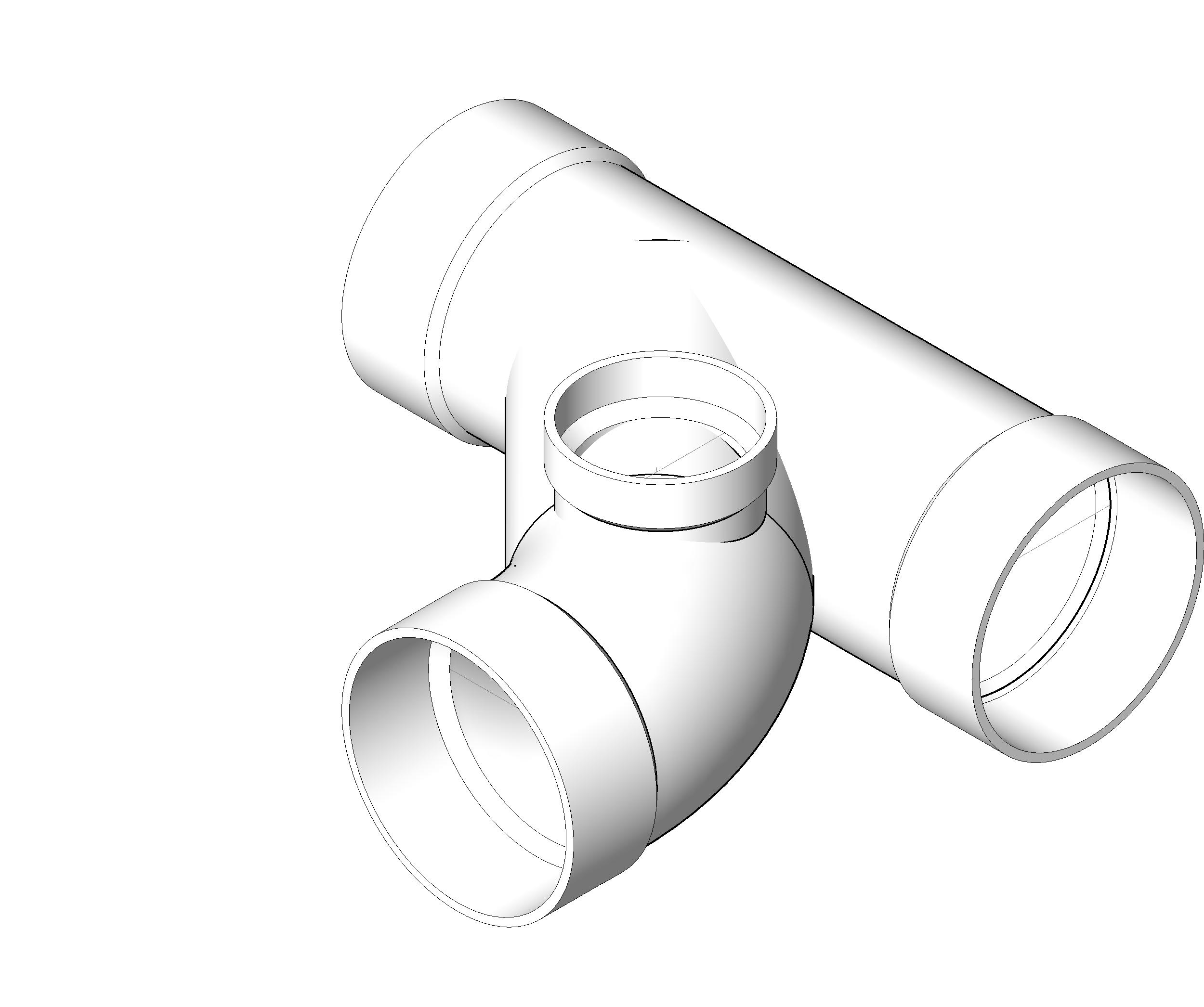 Pipe Fitting Combination Wye Eighth Bend PVC revit family free download