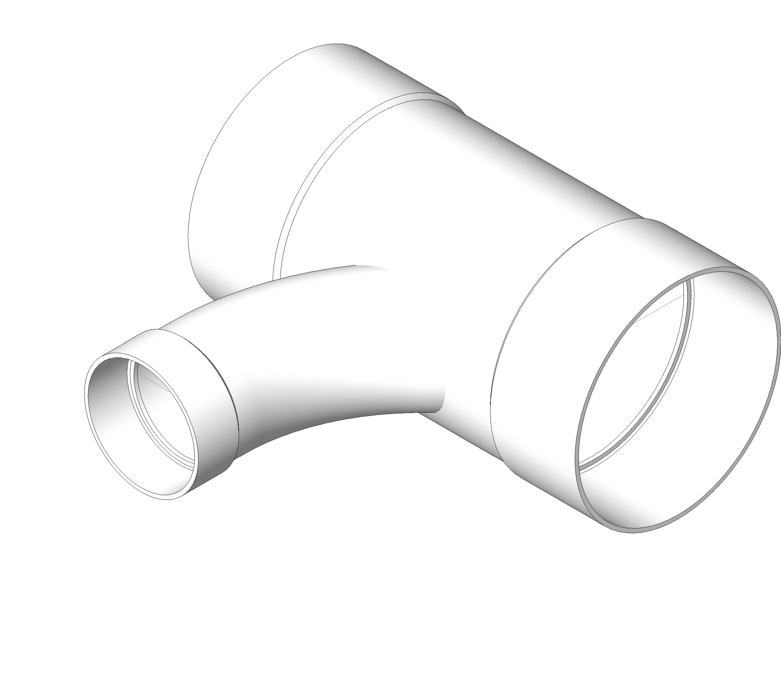 Pipe Fitting Combination Wye Eighth Bend Reducing PVC revit family free download