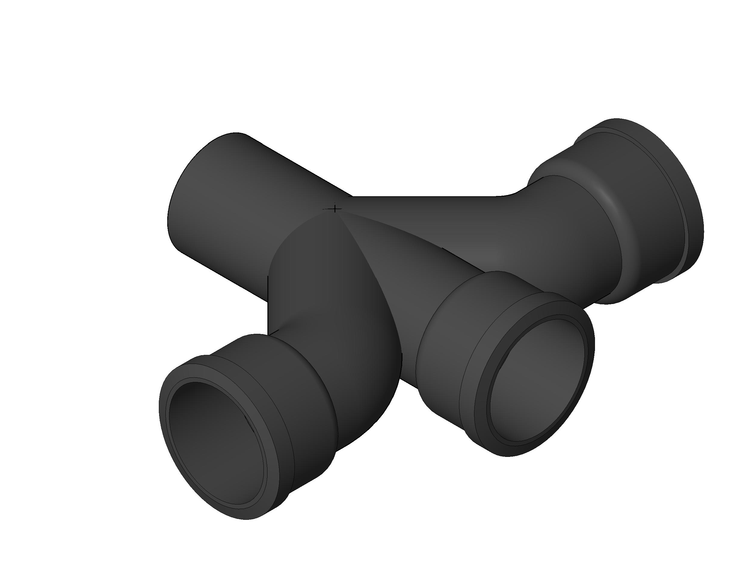 Pipe Fitting Double Combination Wye Eighth Bend Cast Iron revit family free download
