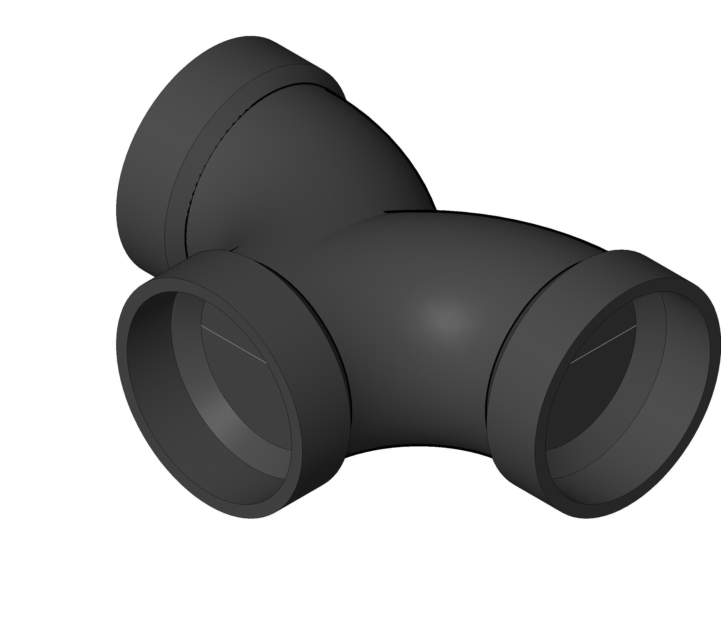 Pipe Fitting Double Quarter ABS revit family free download