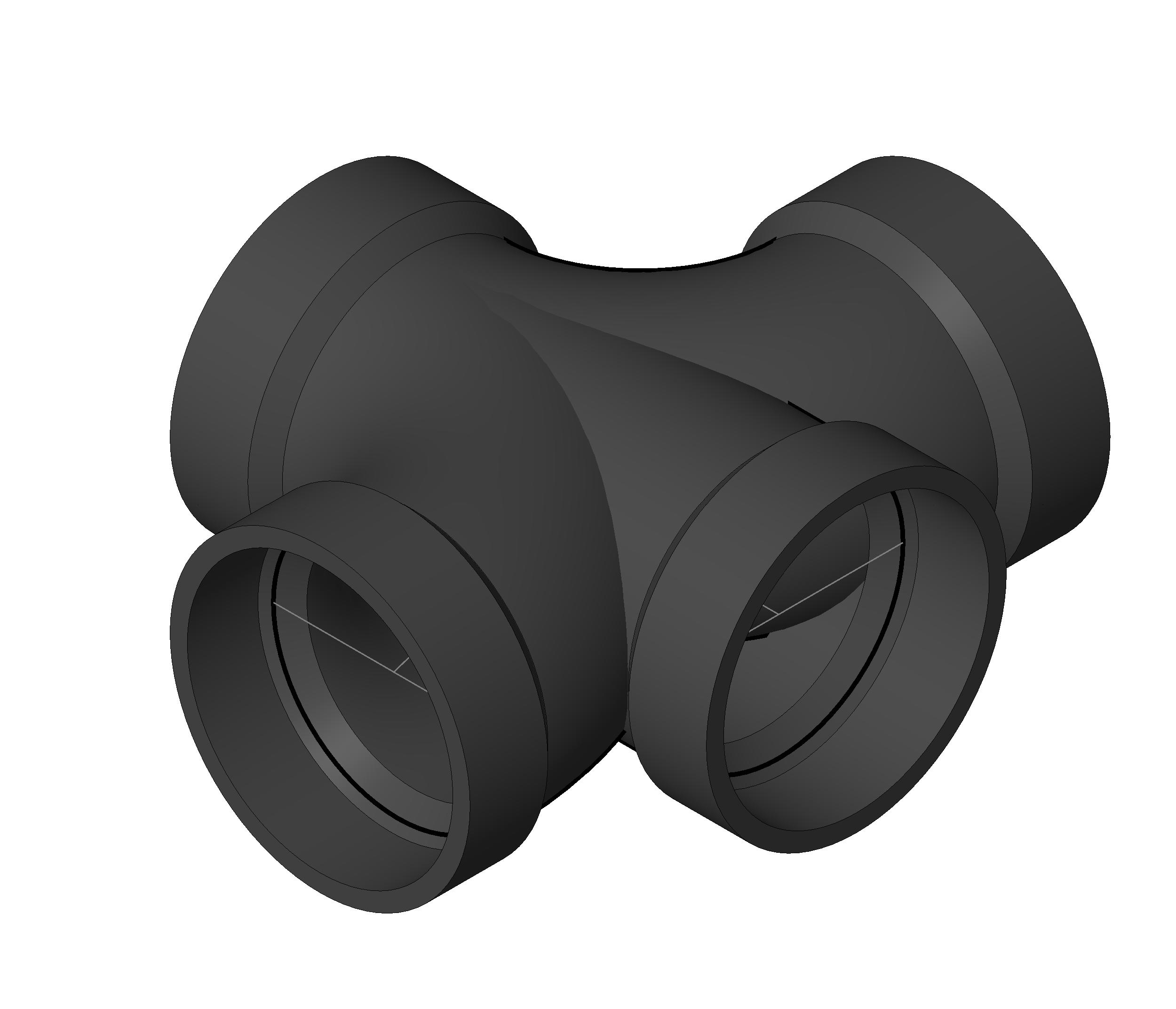 Pipe Fitting Double Sanitary Tee ABS revit family free download