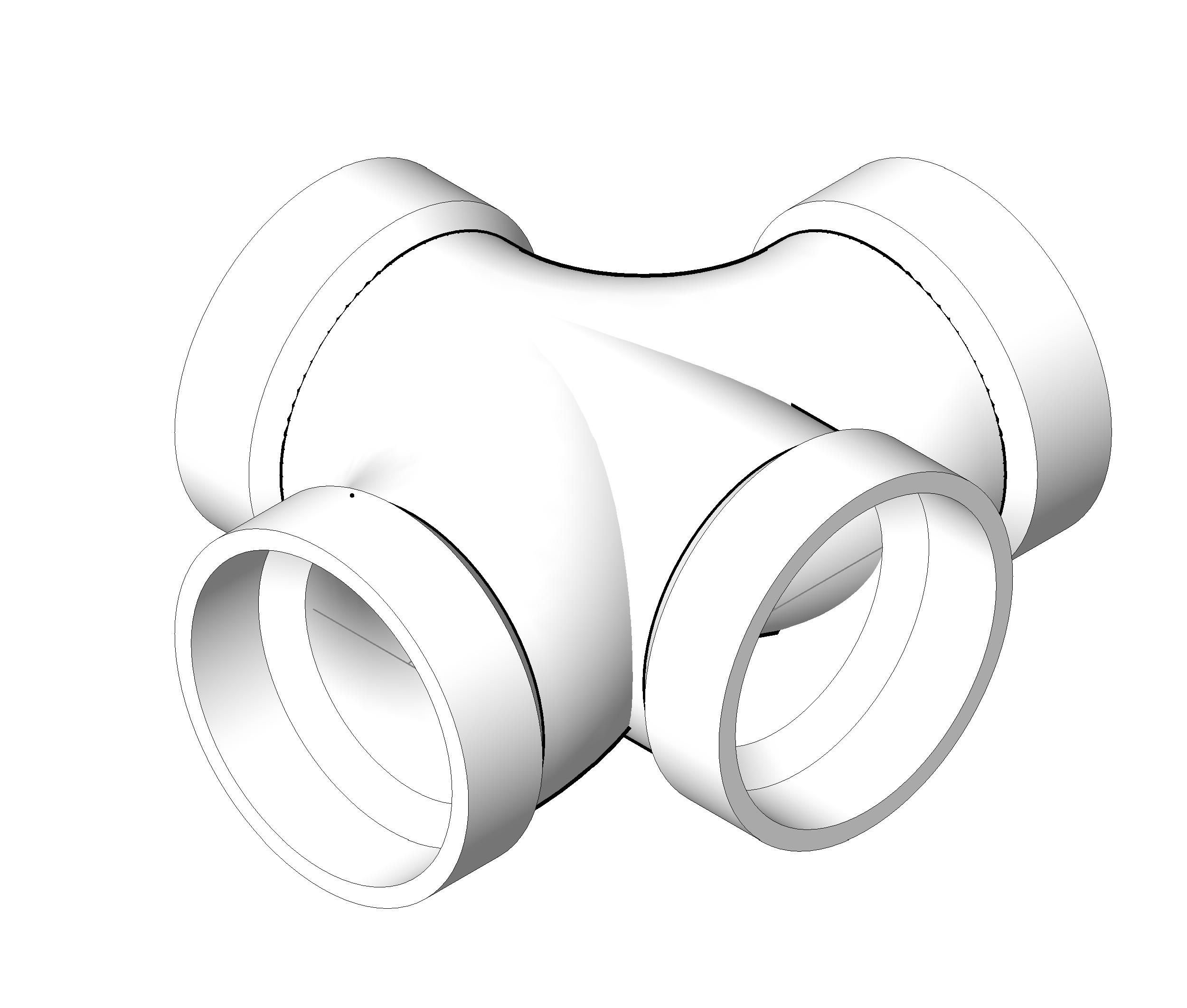 Pipe Fitting Double Sanitary Tee PVC revit family free download