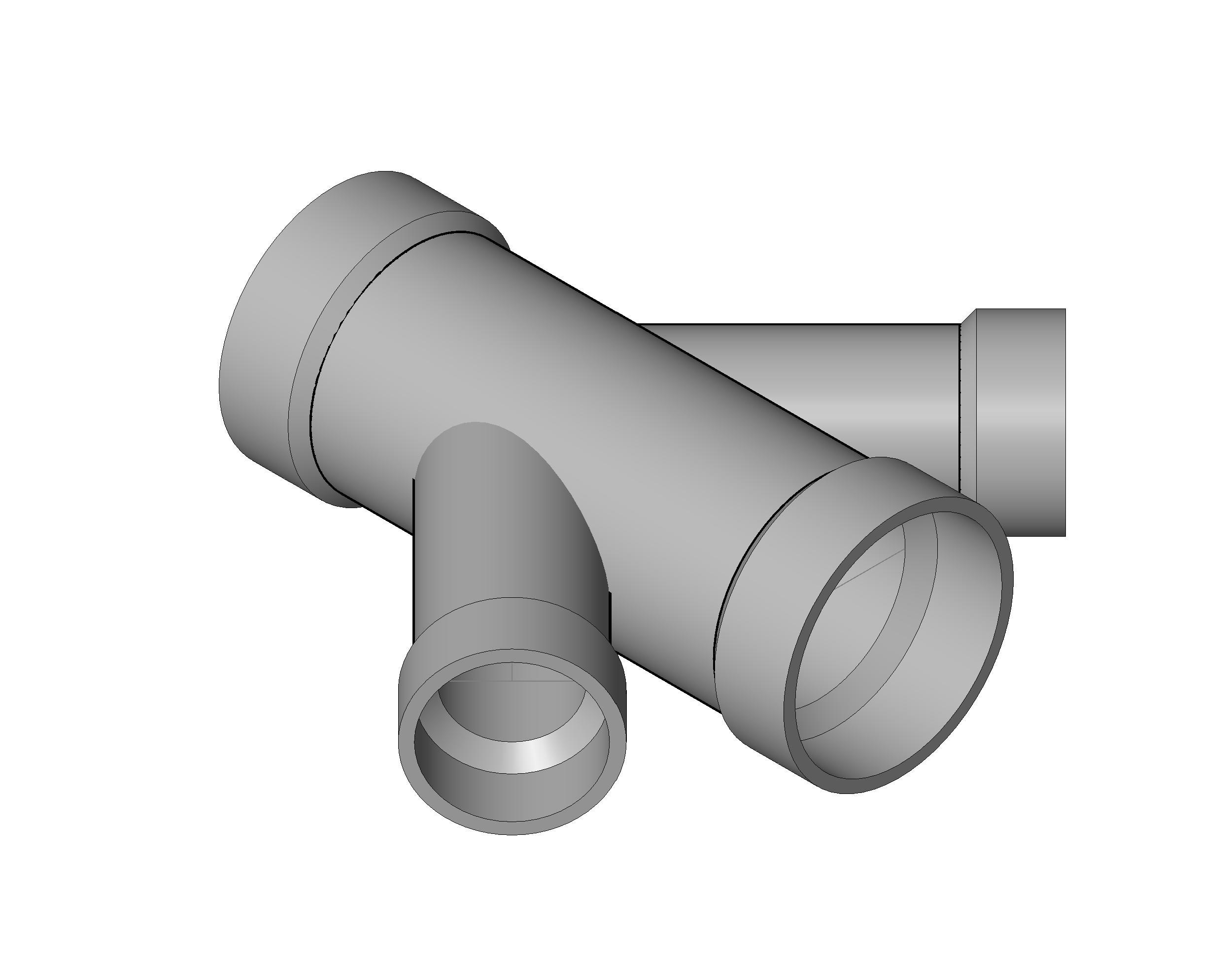 Pipe Fitting Double Wye Reducing CPVC revit family free download