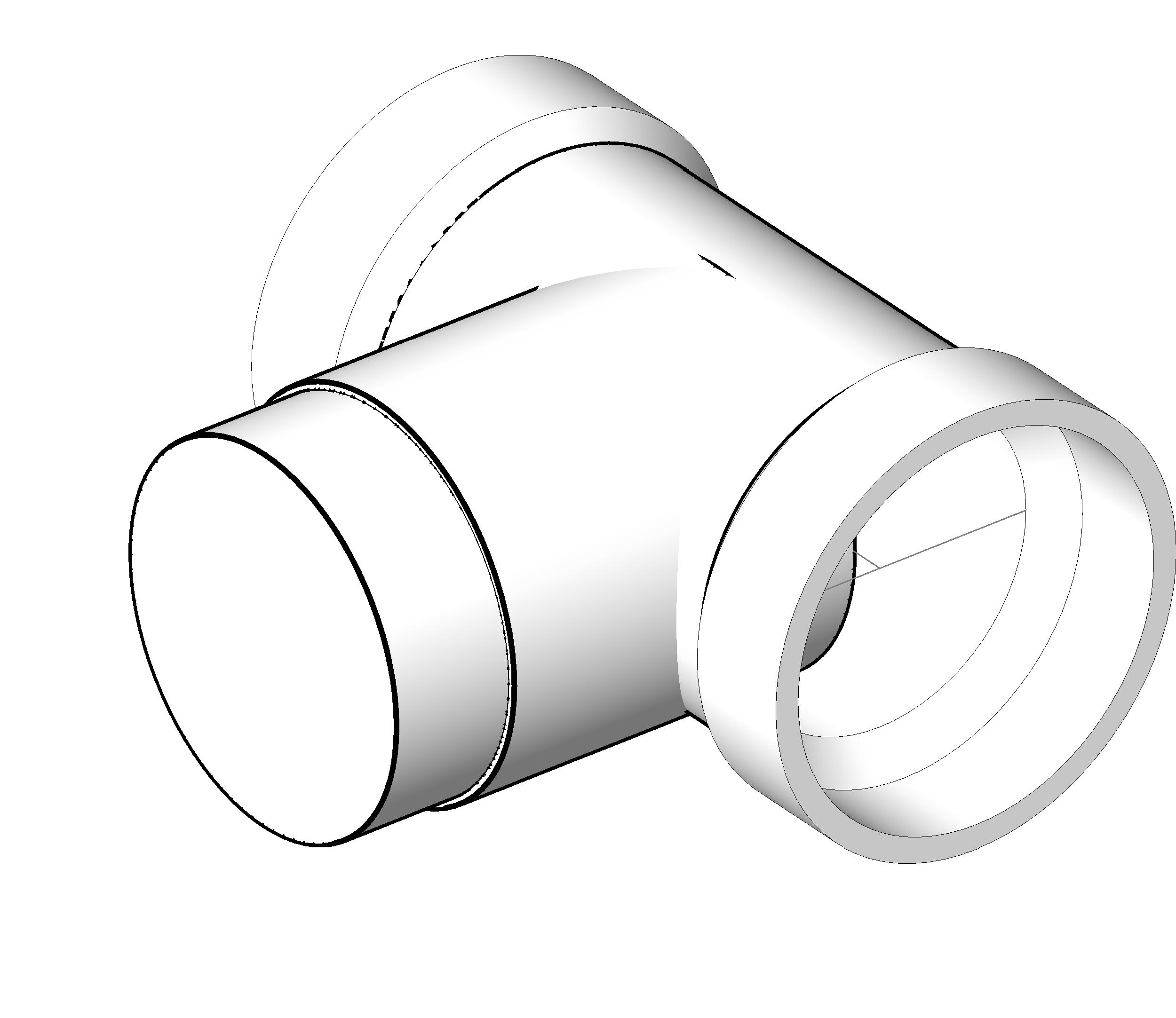 Pipe Fitting Flush C.O. Tee PVC revit family free download
