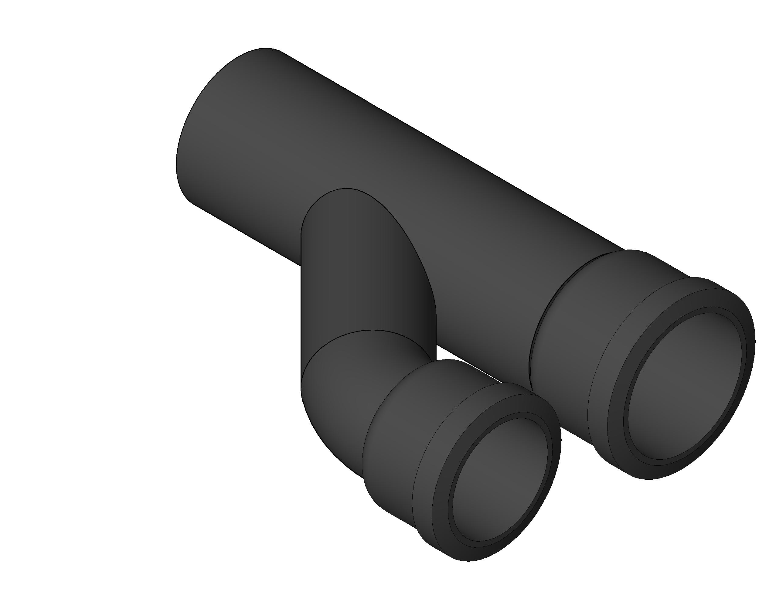 Pipe Fitting H Branch Cast Iron revit family free download