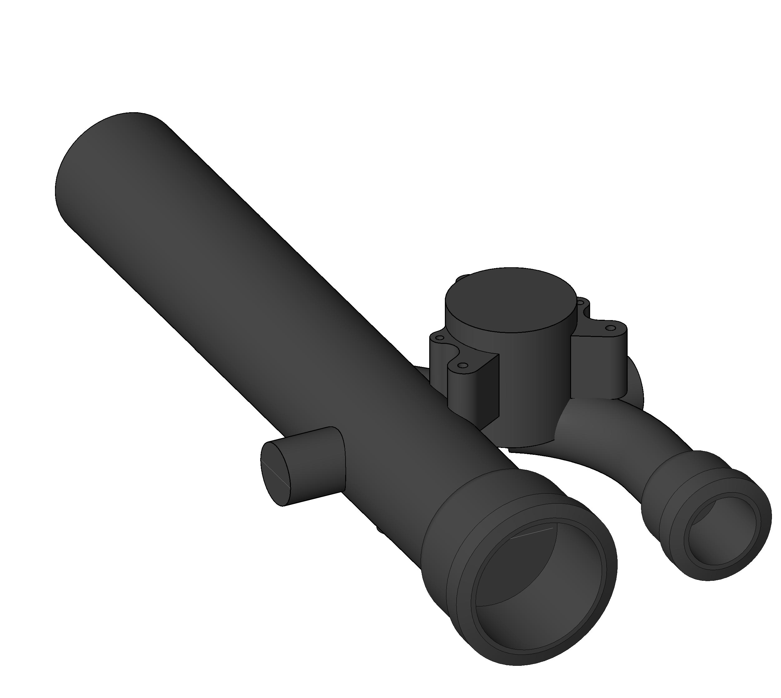 Pipe Fitting Left Hand Starter 4IN Tap 6IN Cast Iron revit family free download