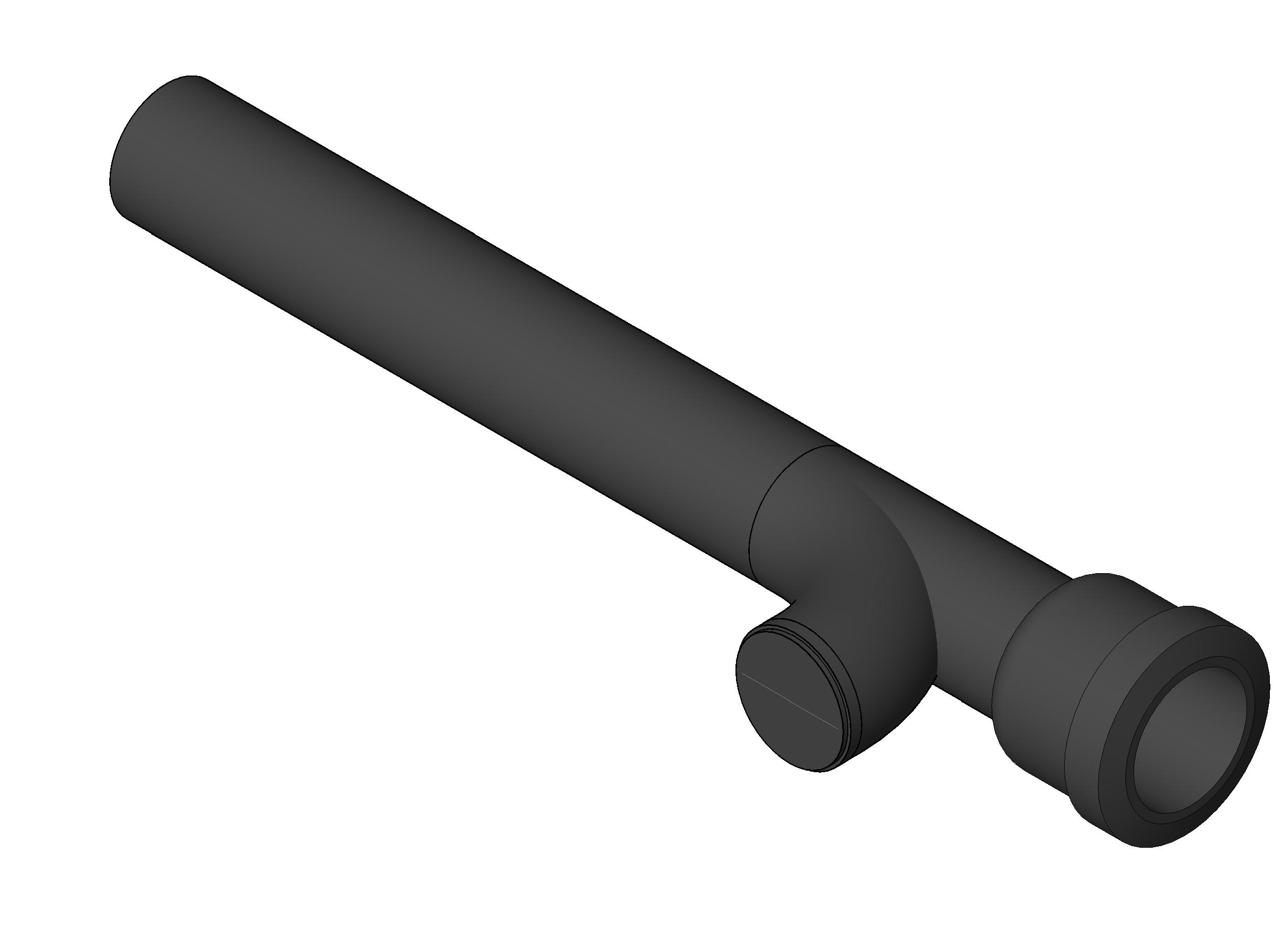 Pipe Fitting Long Sanitary Tapped Tee Cast Iron revit family free download