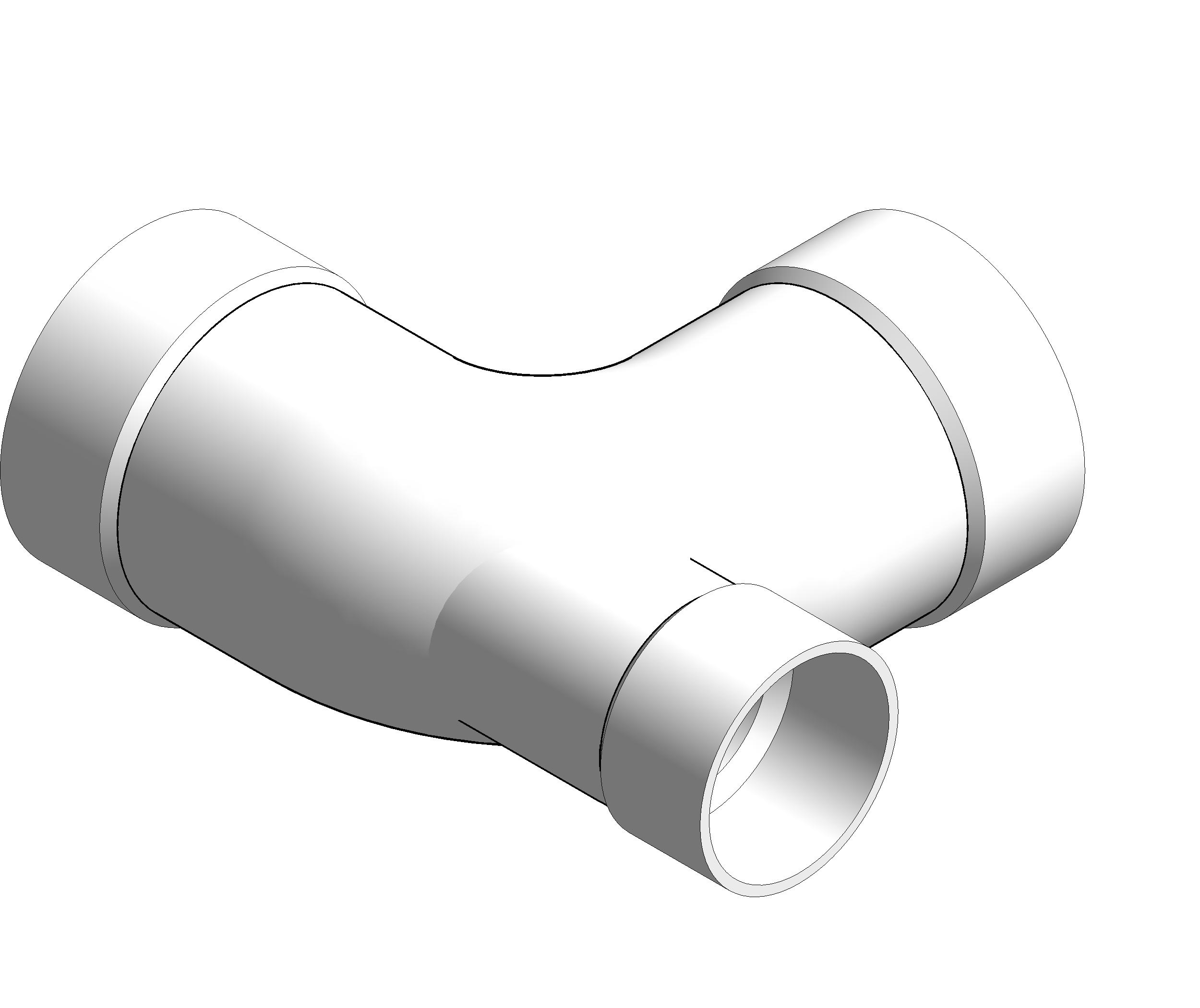 Pipe Fitting Long Sweep Quarter Bend Low Heel Inlet PVC revit family free download