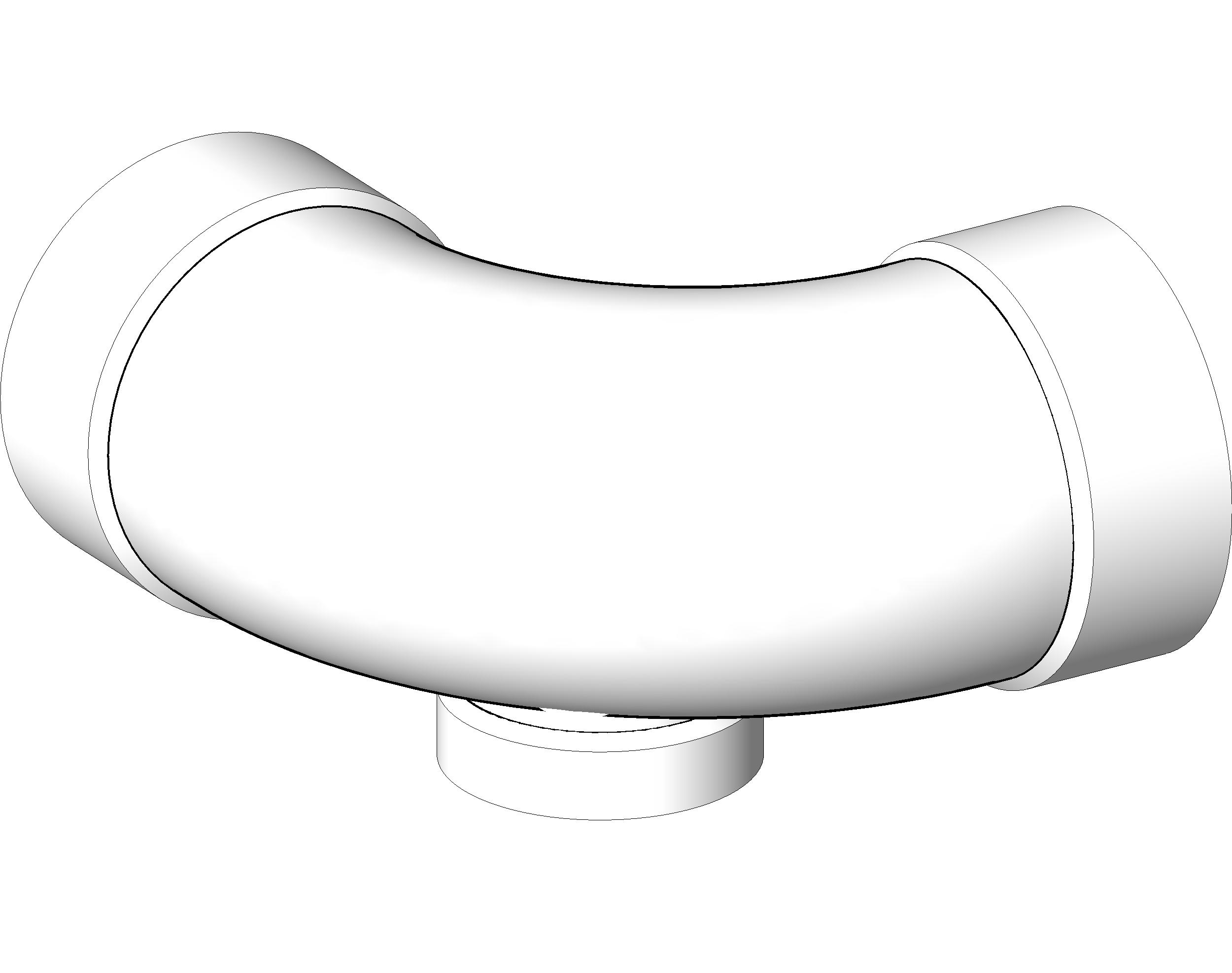 Pipe Fitting Long Sweep Quarter Bend Side Inlet PVC revit family free download