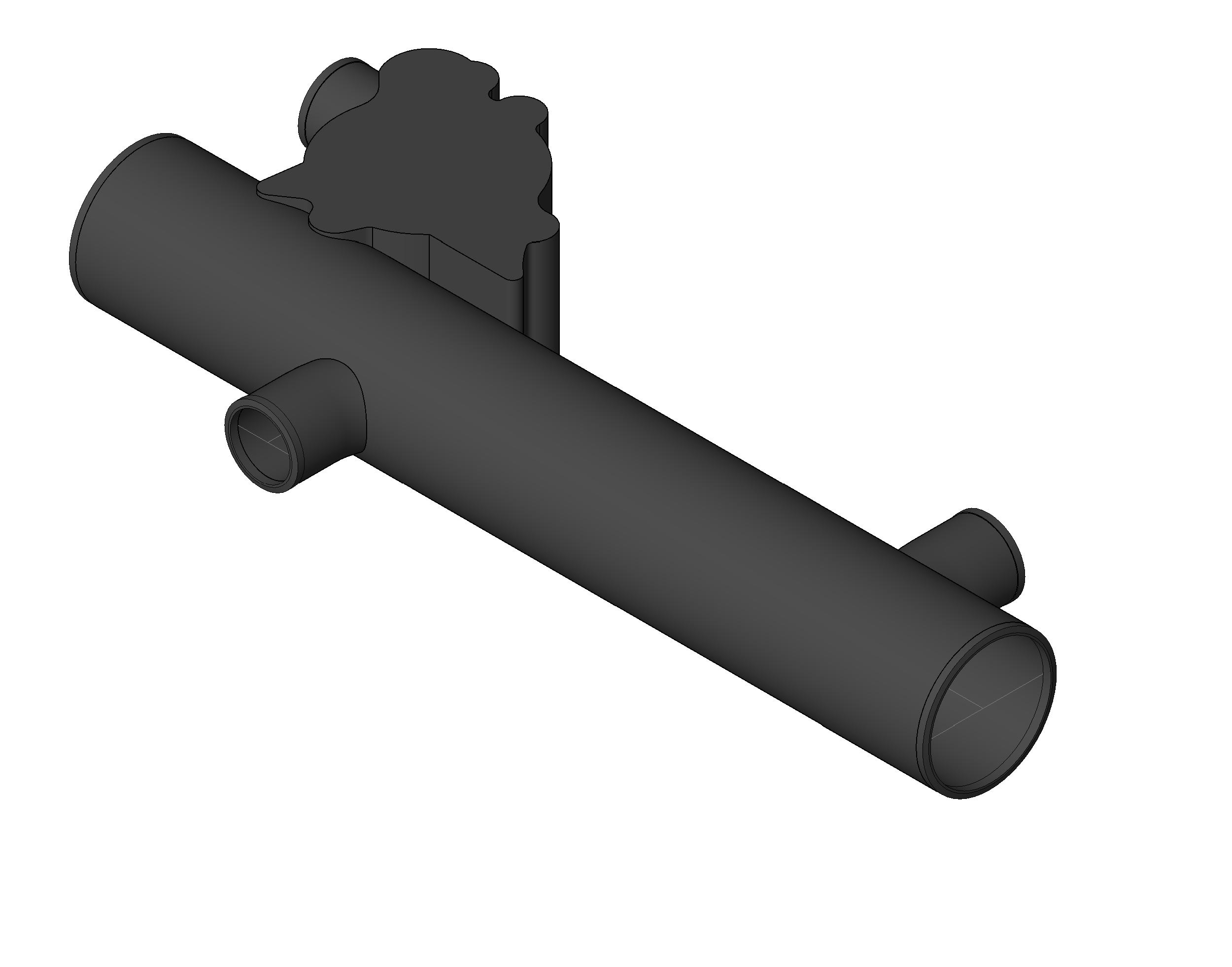 Pipe Fitting No Hub Starter Fitting 2in No Hub Inlets RH Cast Iron revit family free download