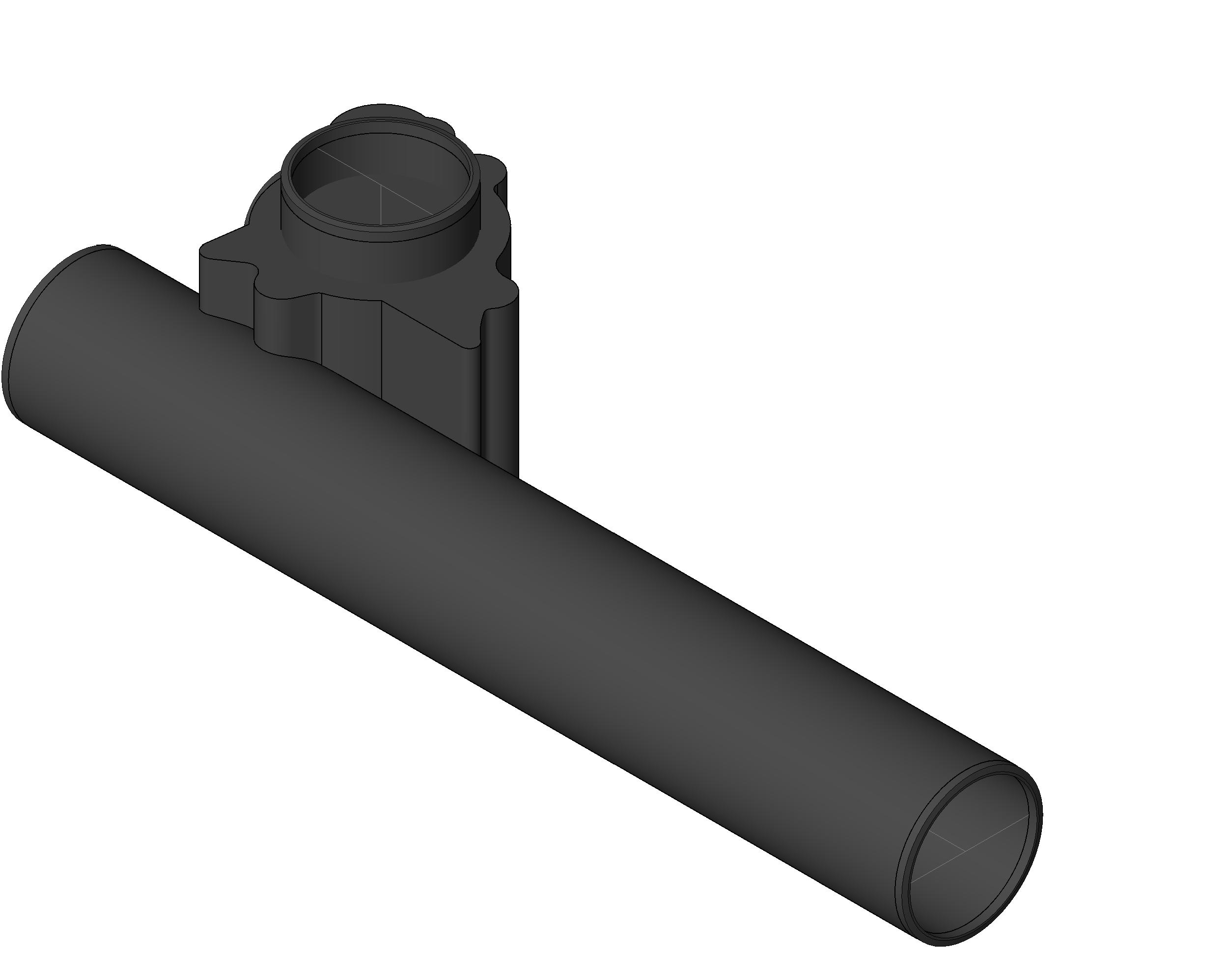 Pipe Fitting No Hub Starter Fitting 2in No Hub Inlets RH Cast Iron 2 revit family free download