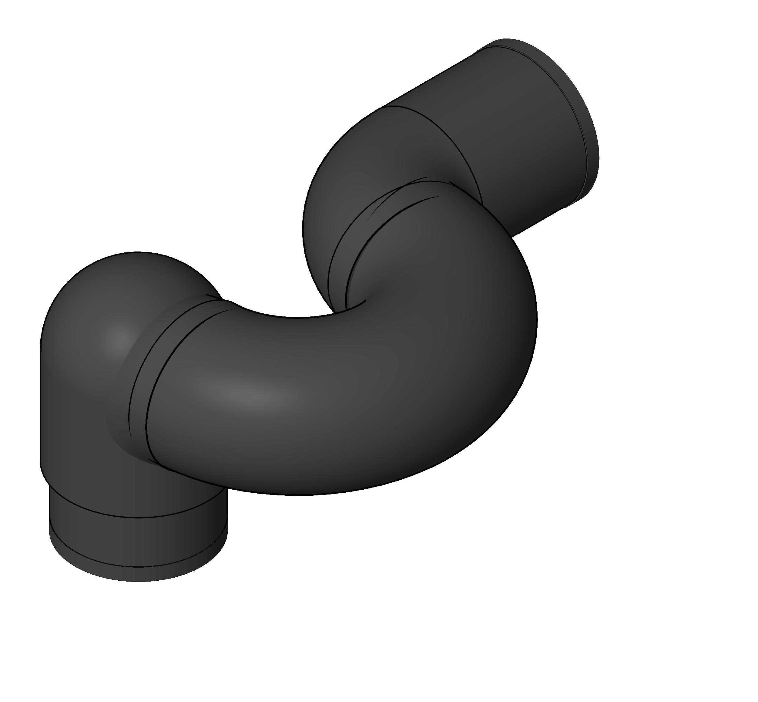 Pipe Fitting P Trap 2in Side Inlet Cast Iron revit family free download