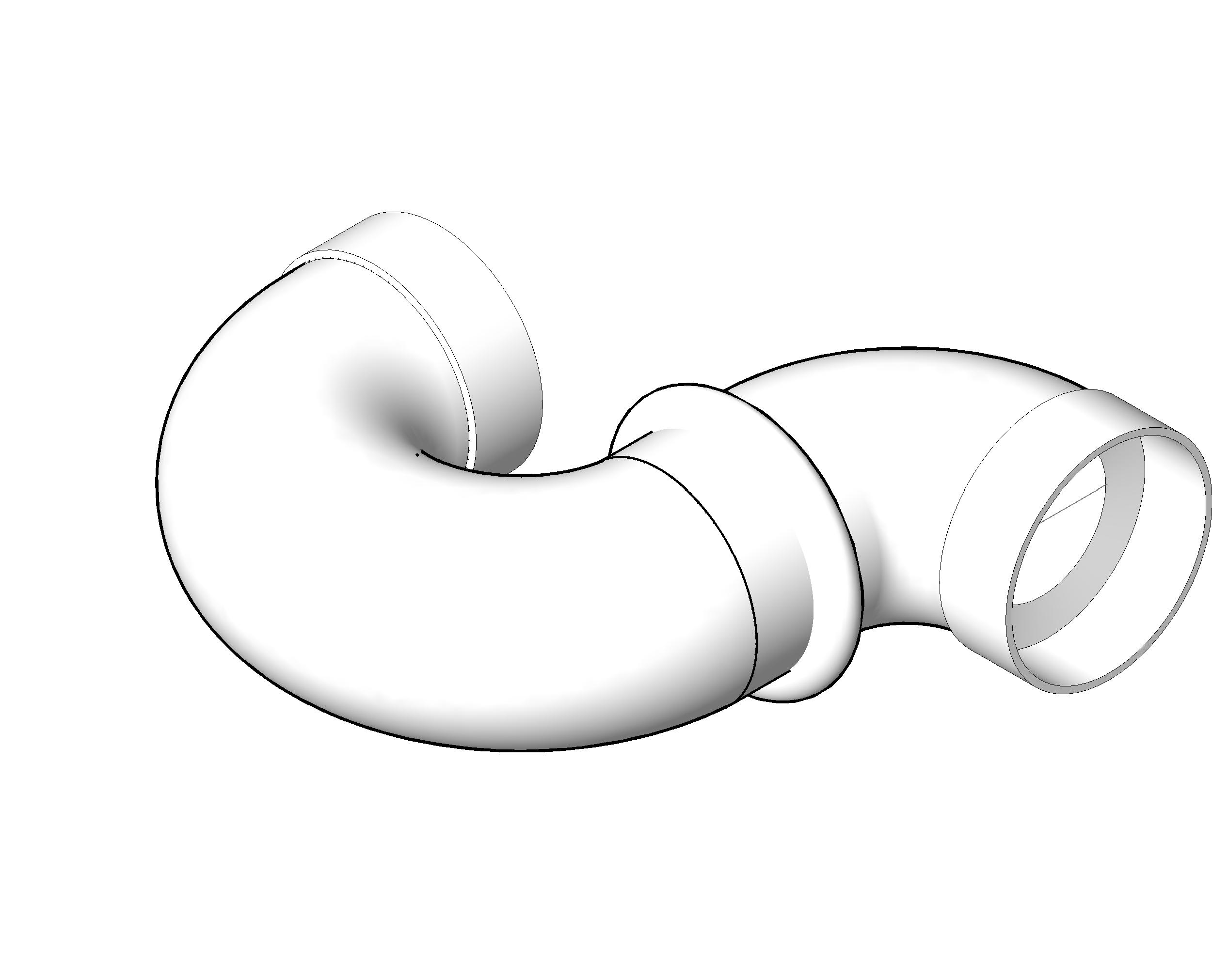 Pipe Fitting P Trap PVC X revit family free download