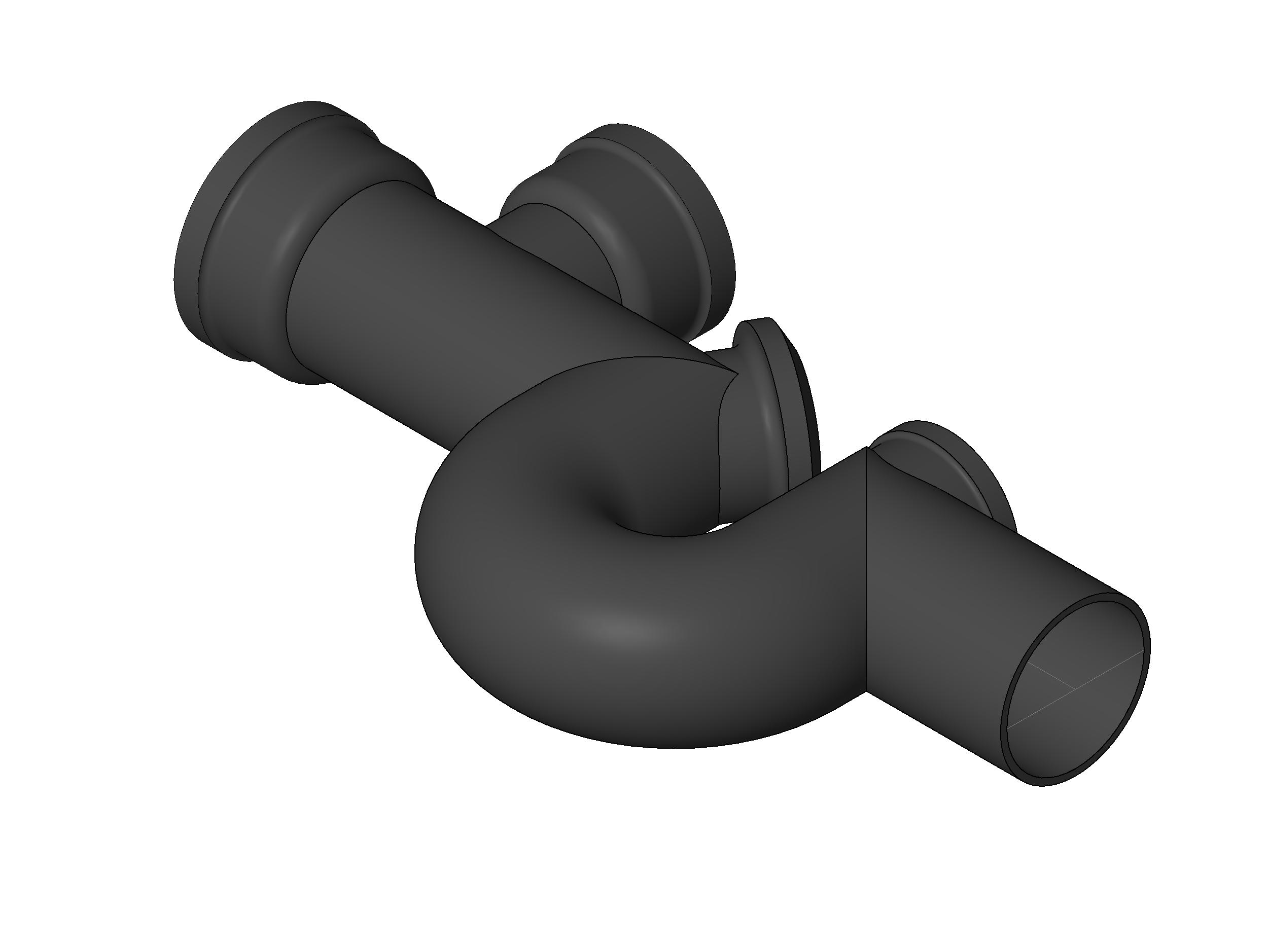 Pipe Fitting Running Trap Double Cleanout Tee Branch Cast Iron revit family free download