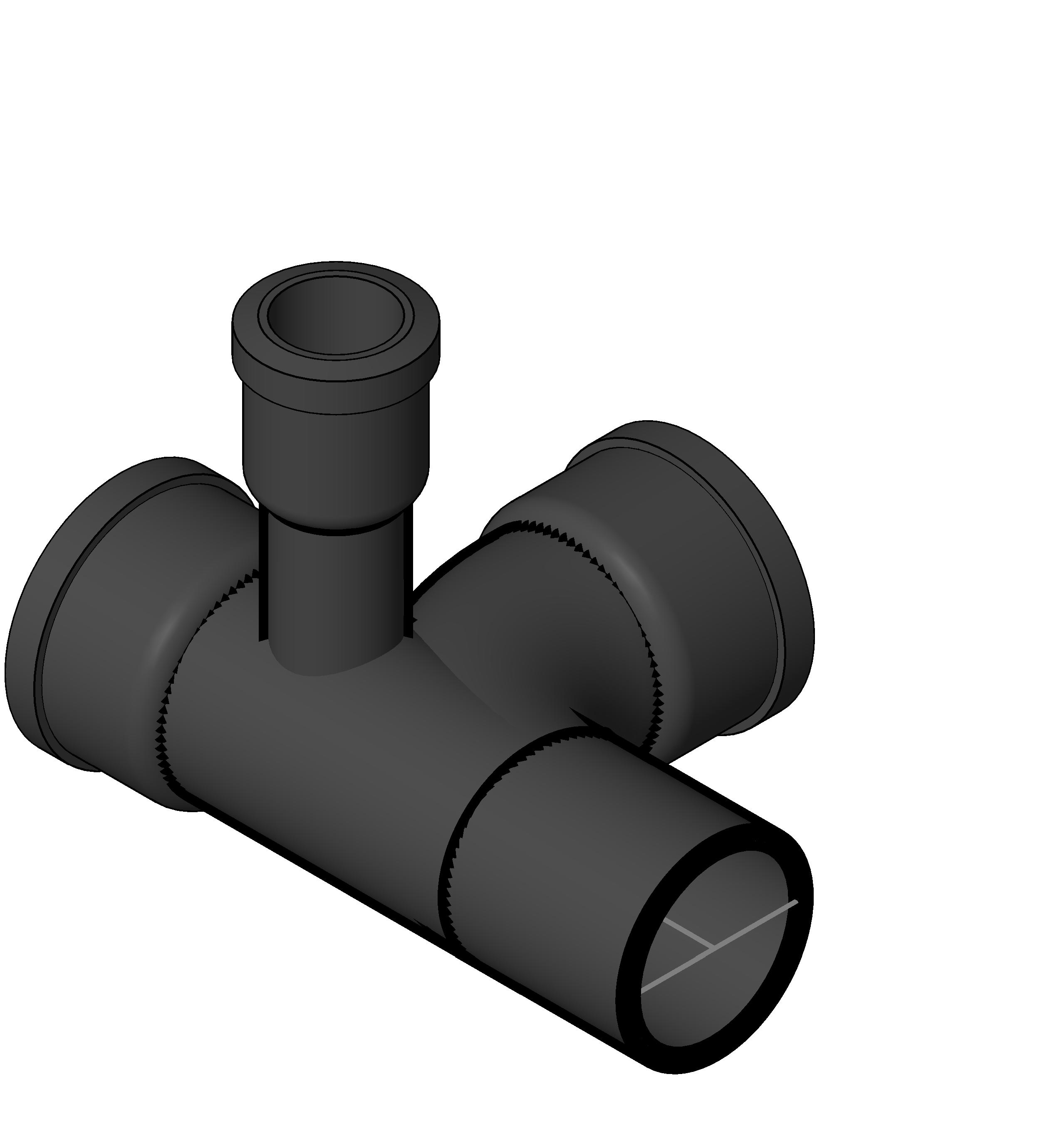 Pipe Fitting Sanitary Tee RH Side Tap Cast Iron revit family free download