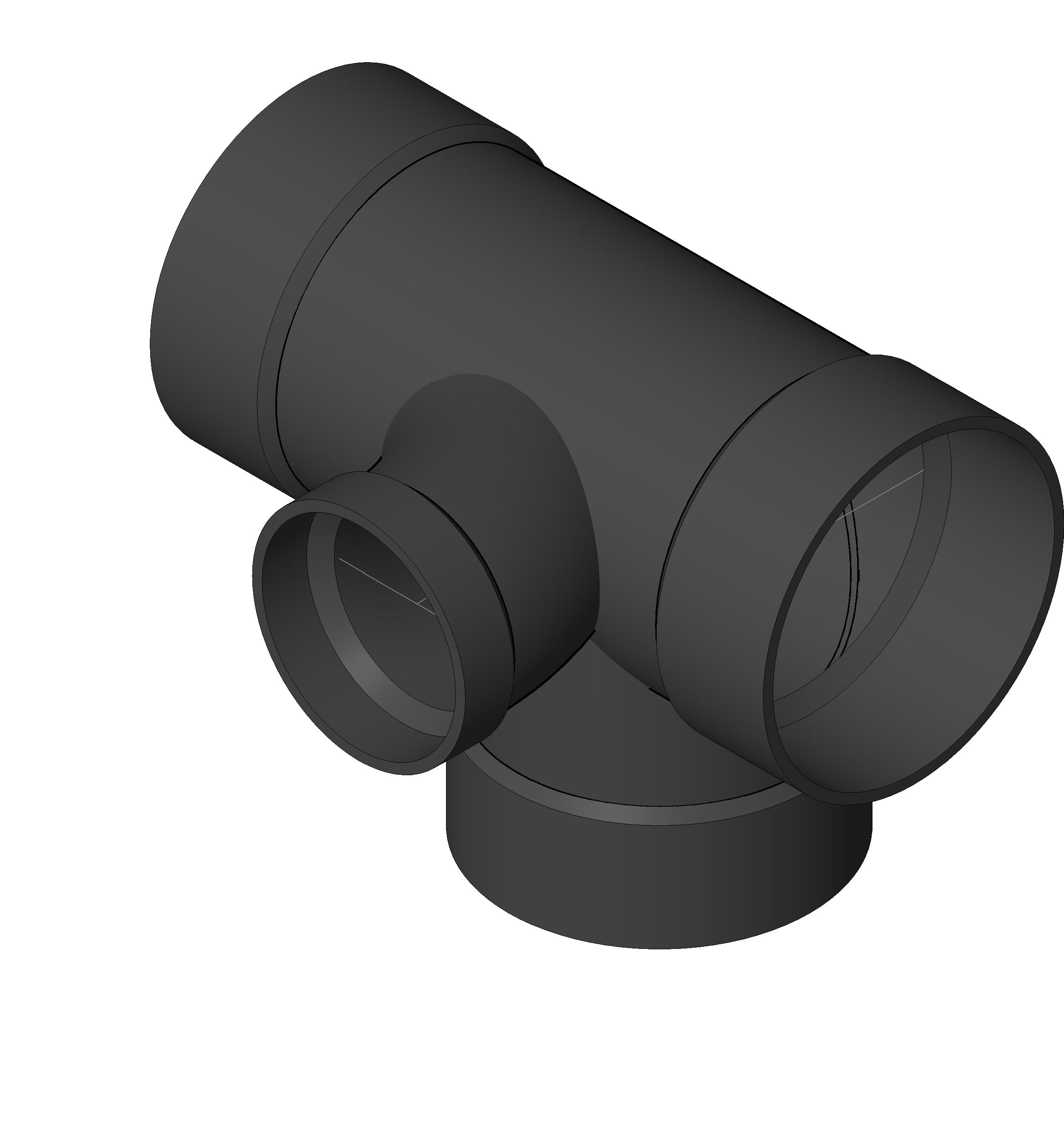 Pipe Fitting Sanitary Tee Right Side Inlet ABS revit family free download