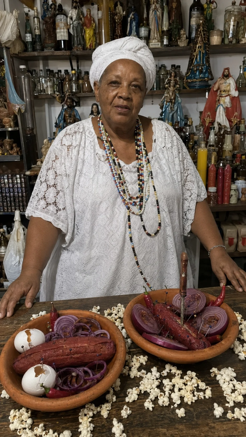 Retrato de Mãe Zulmira em seu espaço espiritual