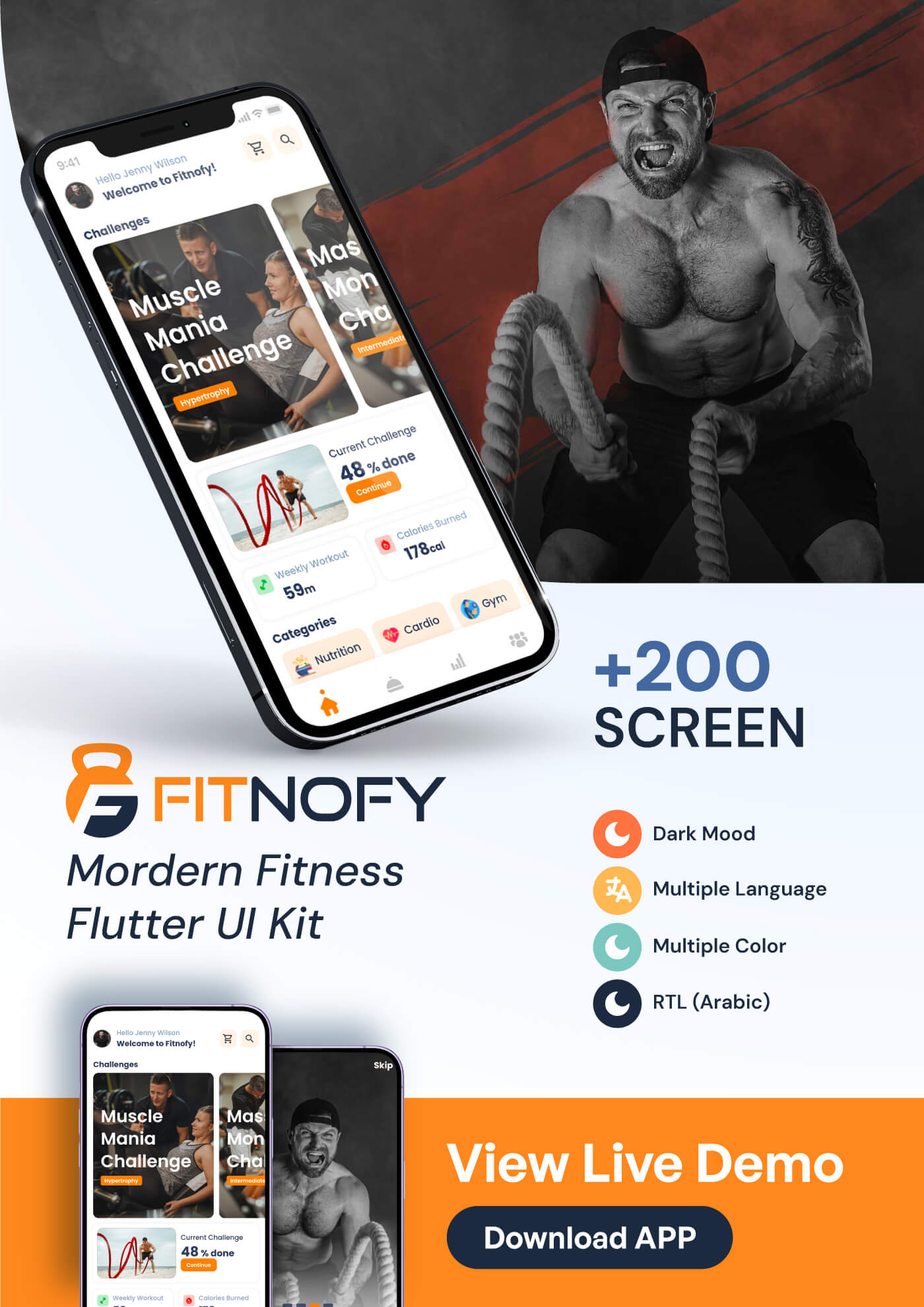 Fitnofy - Fitness Flutter UI Kit - 1